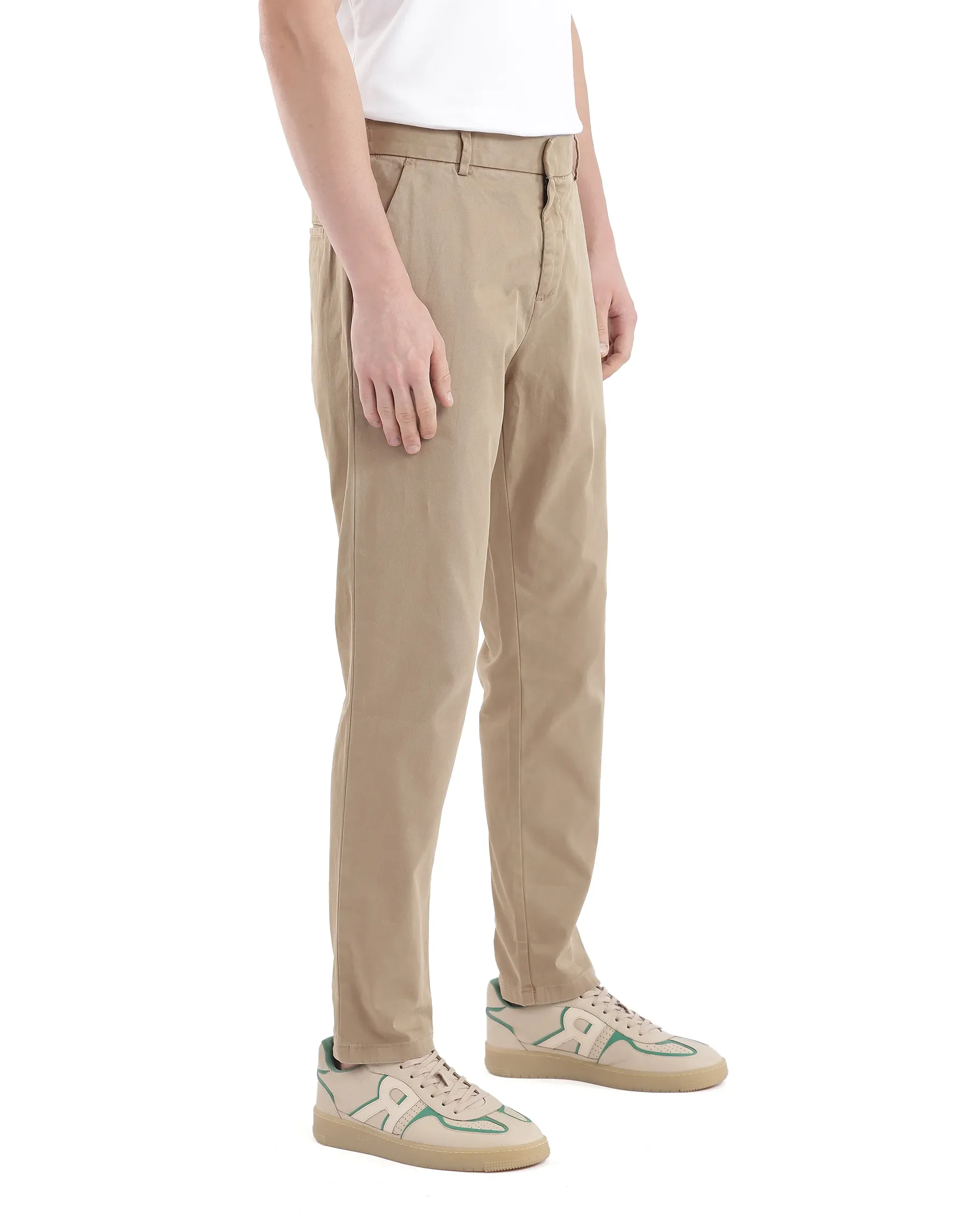 Rare Rabbit Men's Orany Olive Cotton Plain Regular Fit Trouser - Image 8