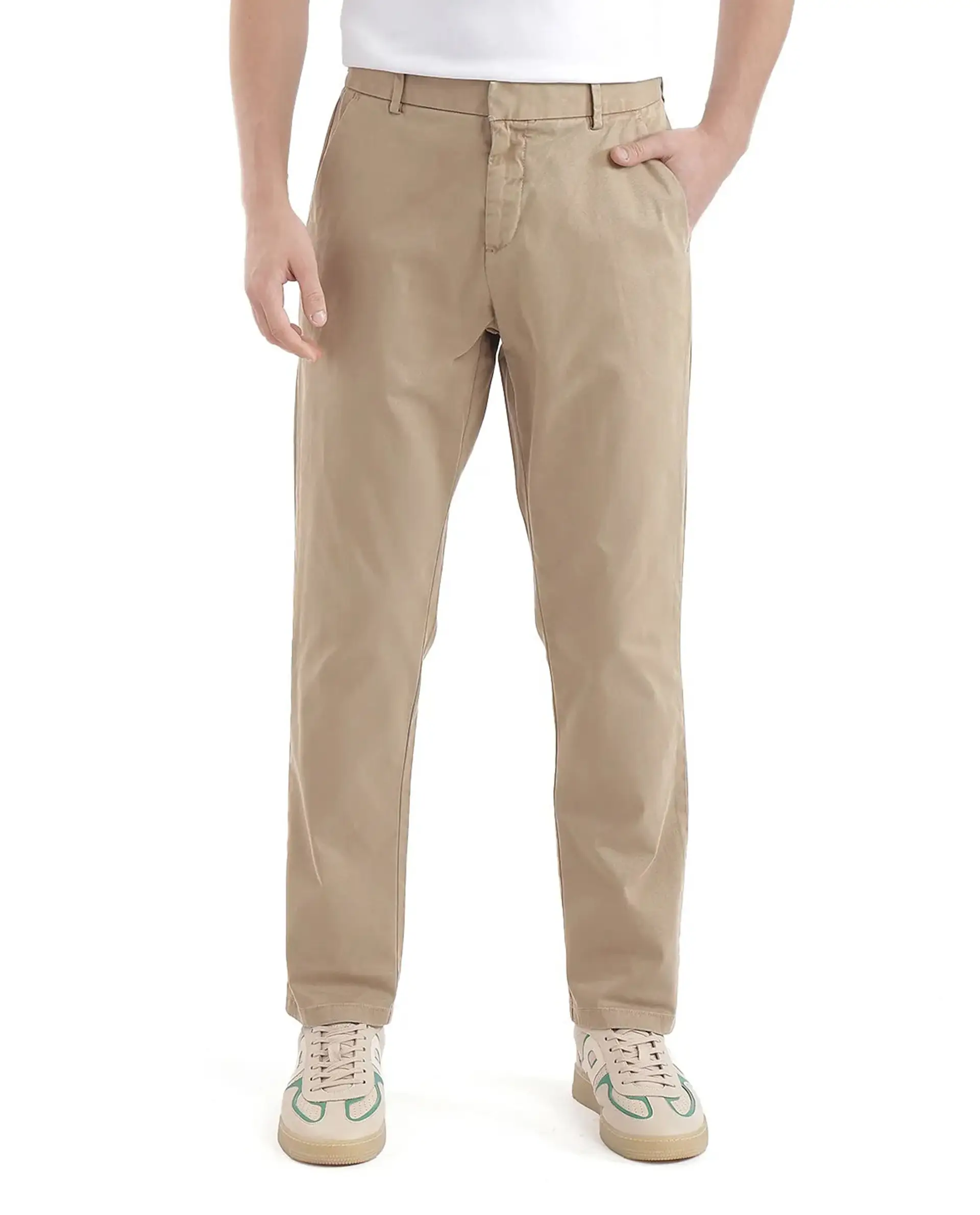 Rare Rabbit Men's Orany Olive Cotton Plain Regular Fit Trouser - Image 9