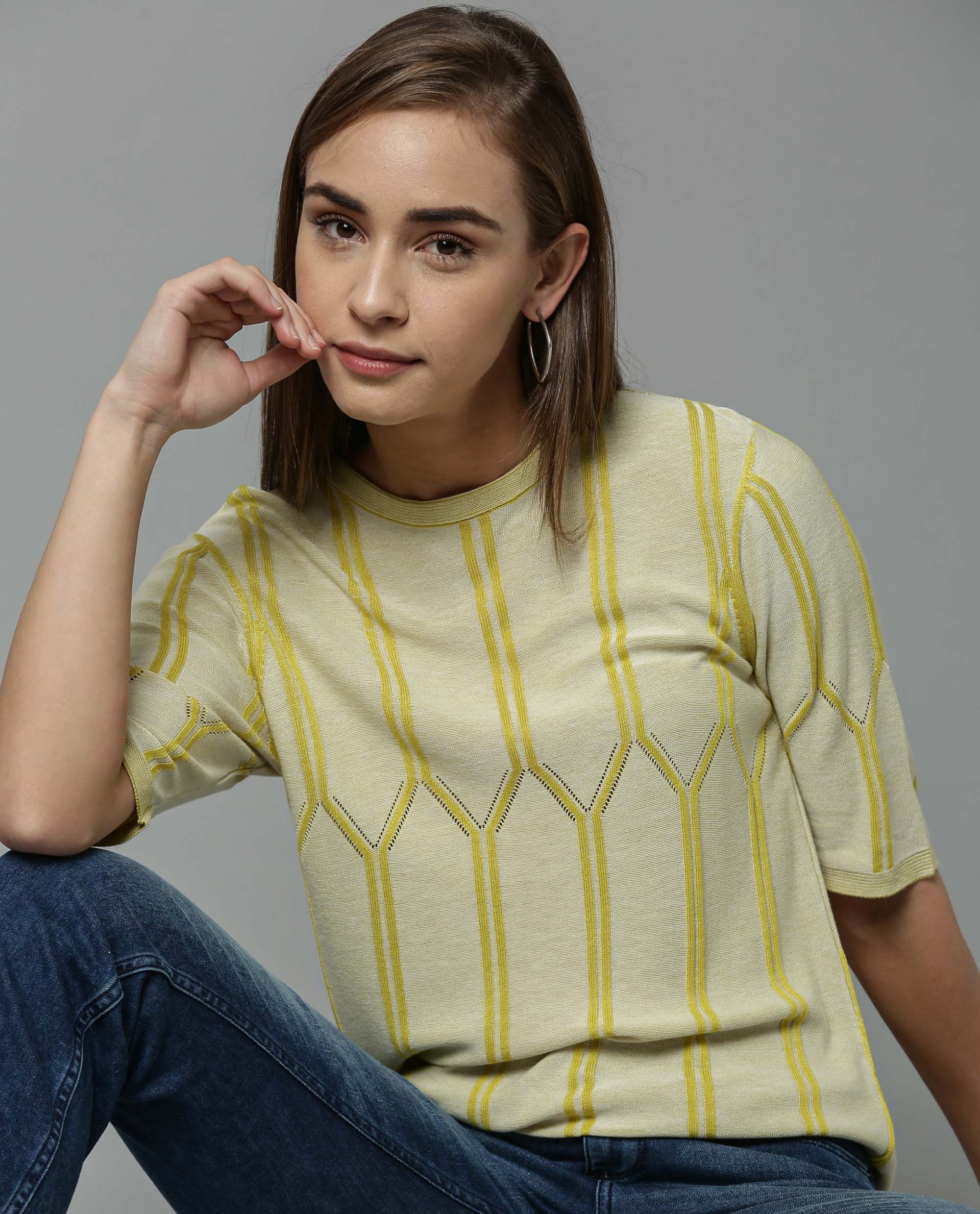 Rareism Women Orate Yellow Top Short Sleeves - Image 2