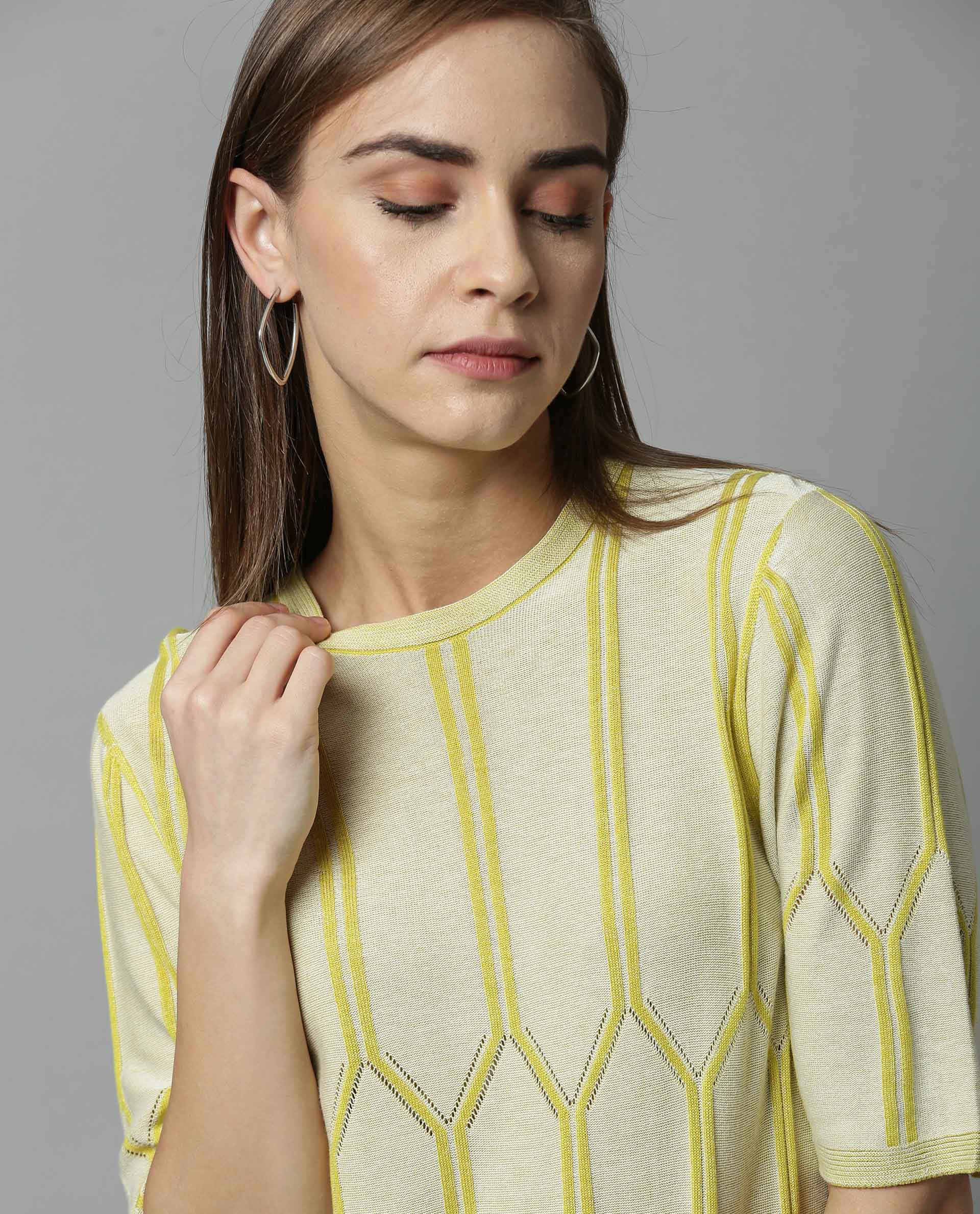 Rareism Women Orate Yellow Top Short Sleeves - Image 3