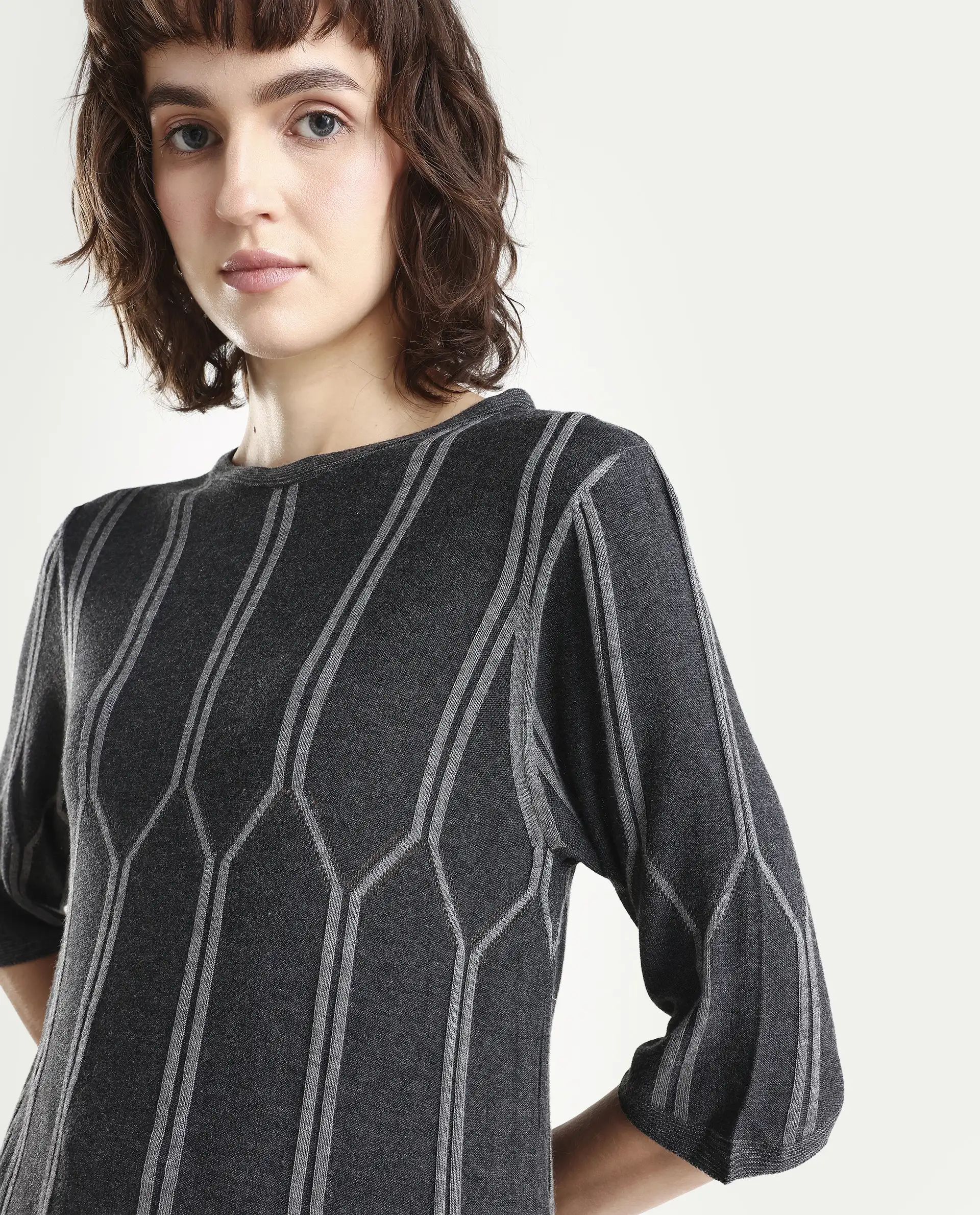 Rareism Women Orate Black Top Short Sleeves - Image 4