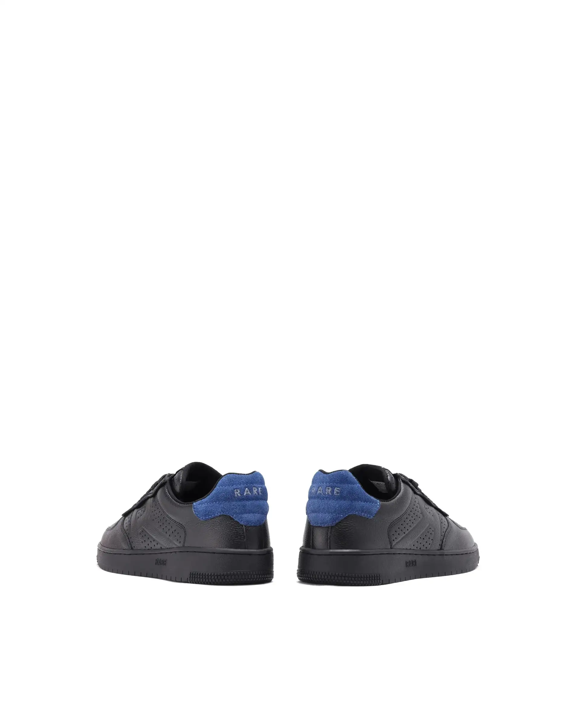 Rare Rabbit Men's Orbiton Black Milled Leather Perforated Details Low-Top Lace-Up Monotone Sneaker Shoes - Image 5