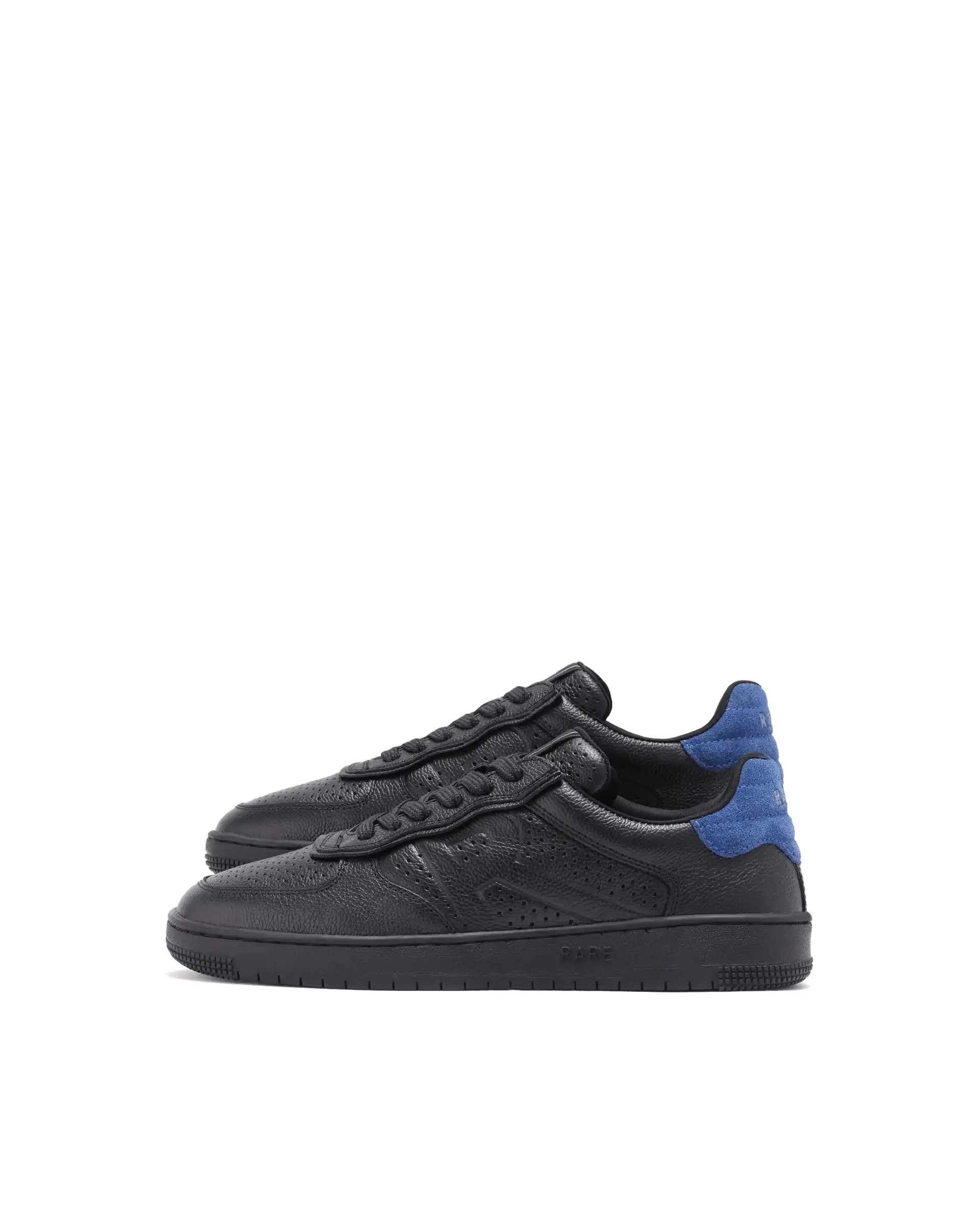 Rare Rabbit Men's Orbiton Black Milled Leather Perforated Details Low-Top Lace-Up Monotone Sneaker Shoes - Image 7