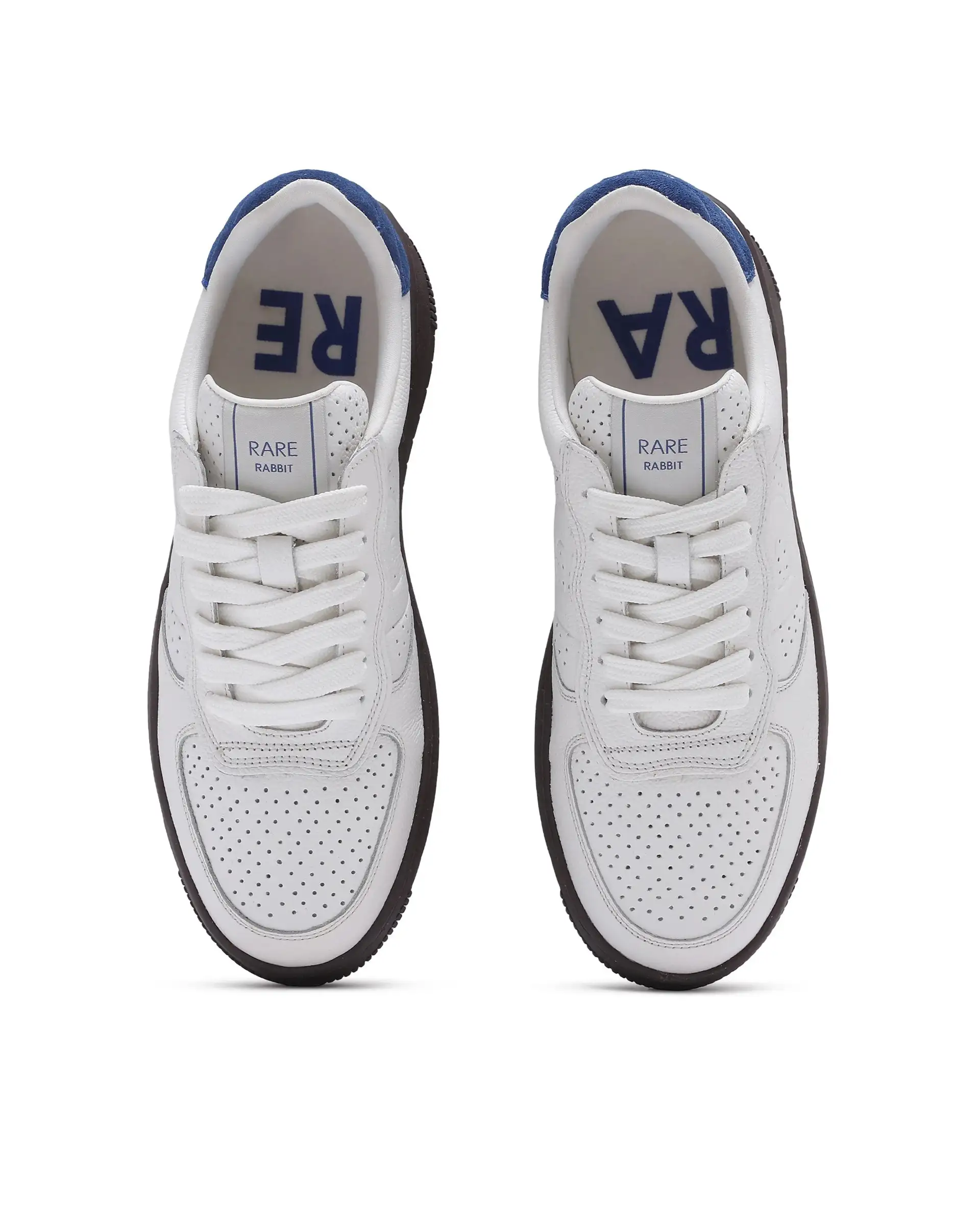 Rare Rabbit Men's Orbiton Off White Milled Leather Perforated Details Low-Top Lace-Up Monotone Sneaker Shoes - Image 8