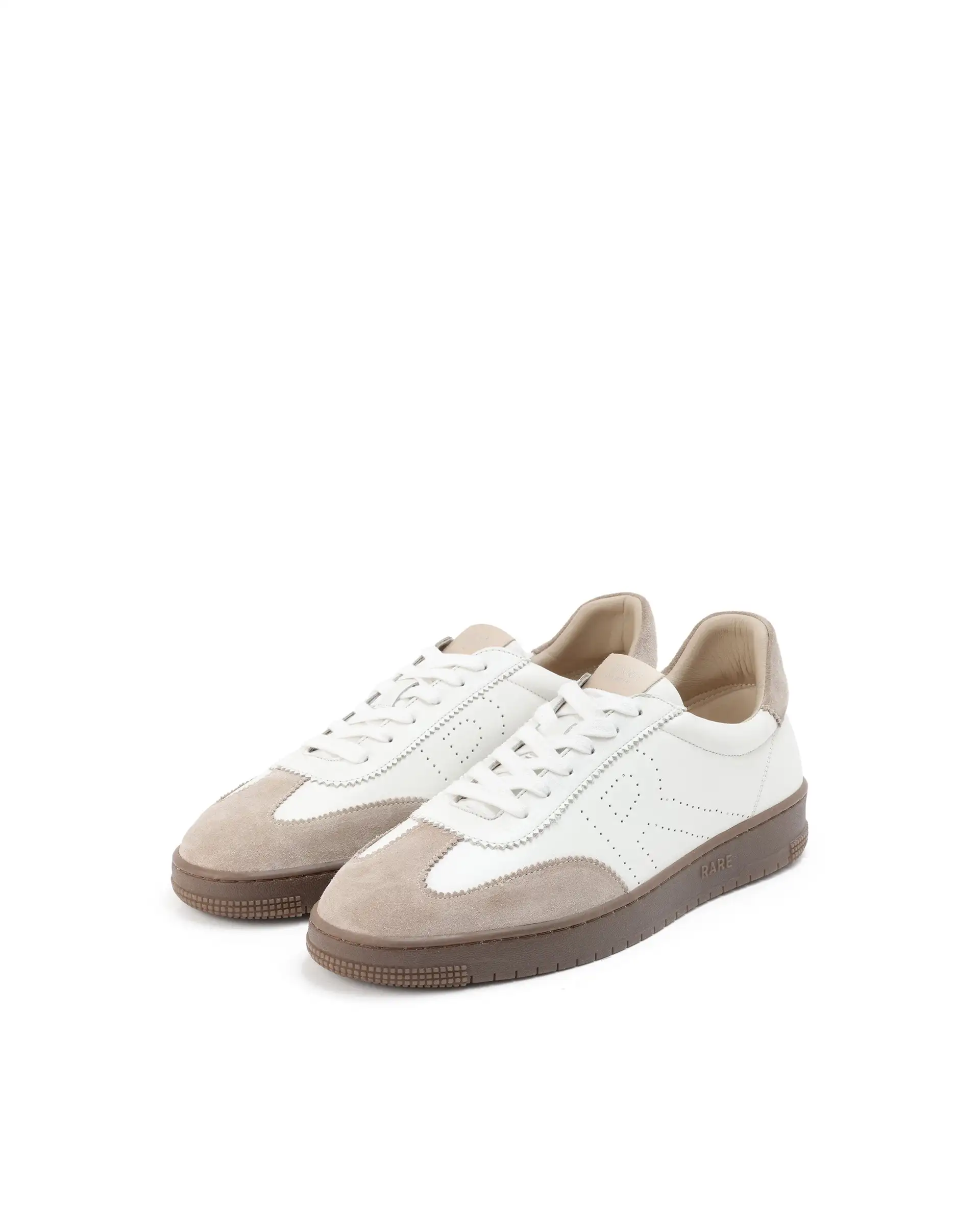 Rare Rabbit Men's Orion Light Beige Suede And Leather Low-Top Lace-Up Sneaker Shoes - Image 3