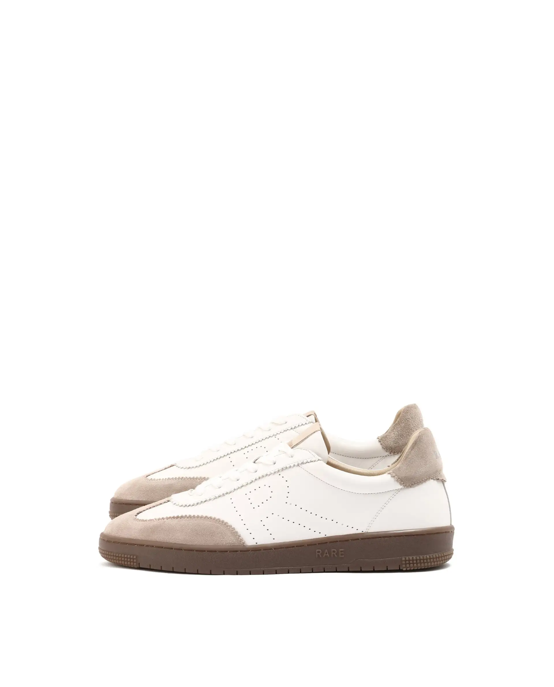Rare Rabbit Men's Orion Light Beige Suede And Leather Low-Top Lace-Up Sneaker Shoes - Image 5
