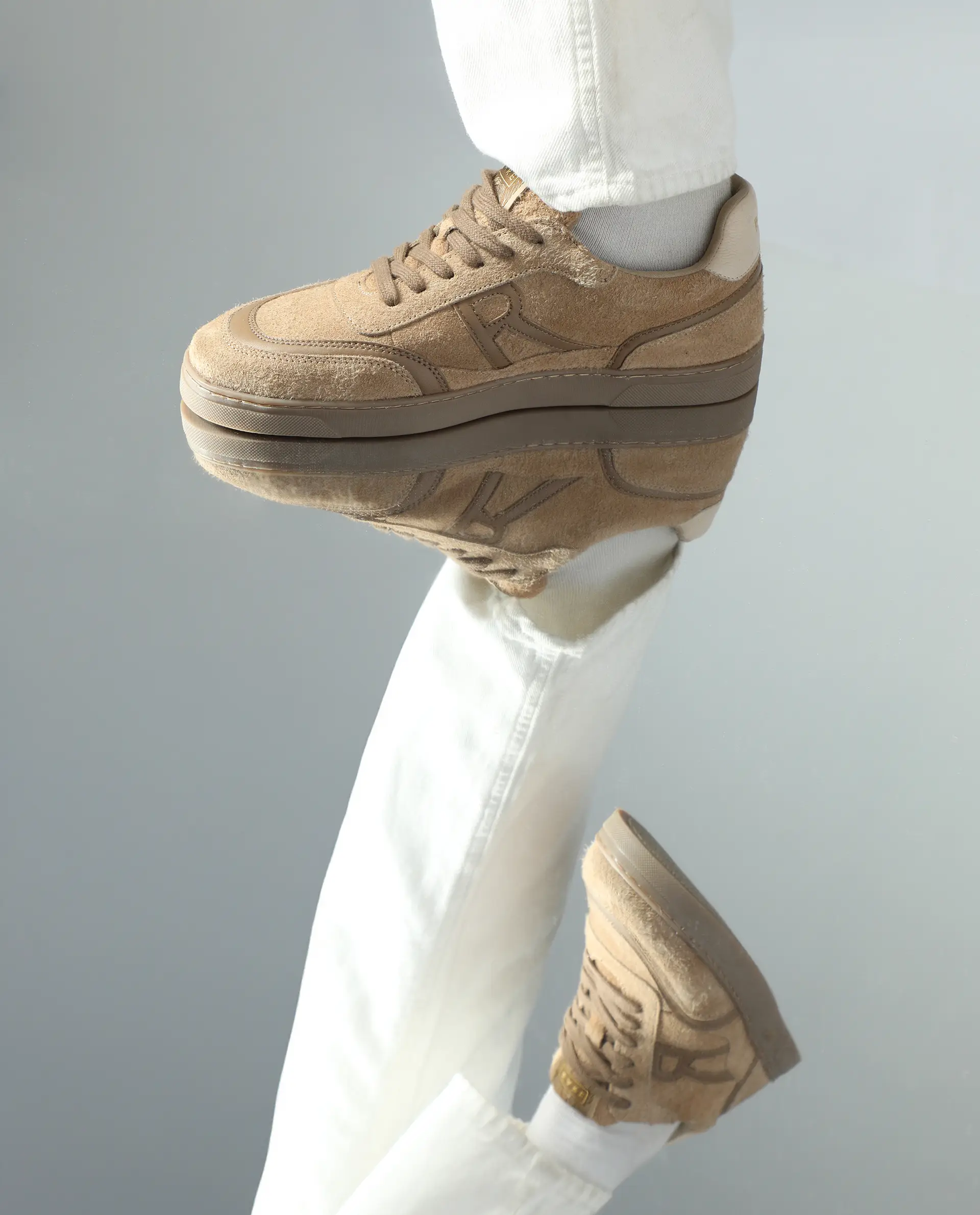 Rare Rabbit Men Orla Beige Lace-Up Closure Suede Sneaker - Image 2