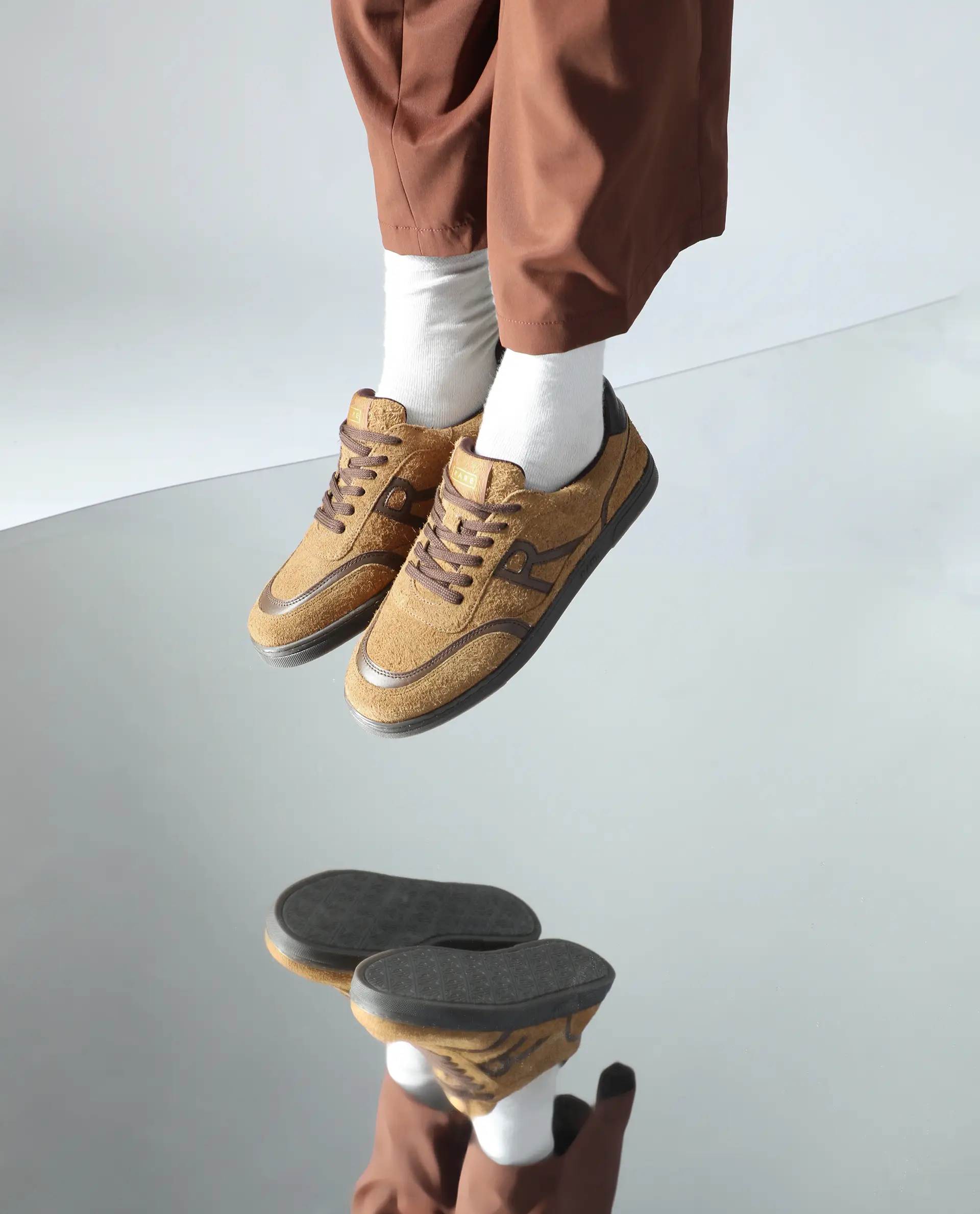 Rare Rabbit Men Orla Camel Lace-Up Closure Suede Sneaker - Image 2