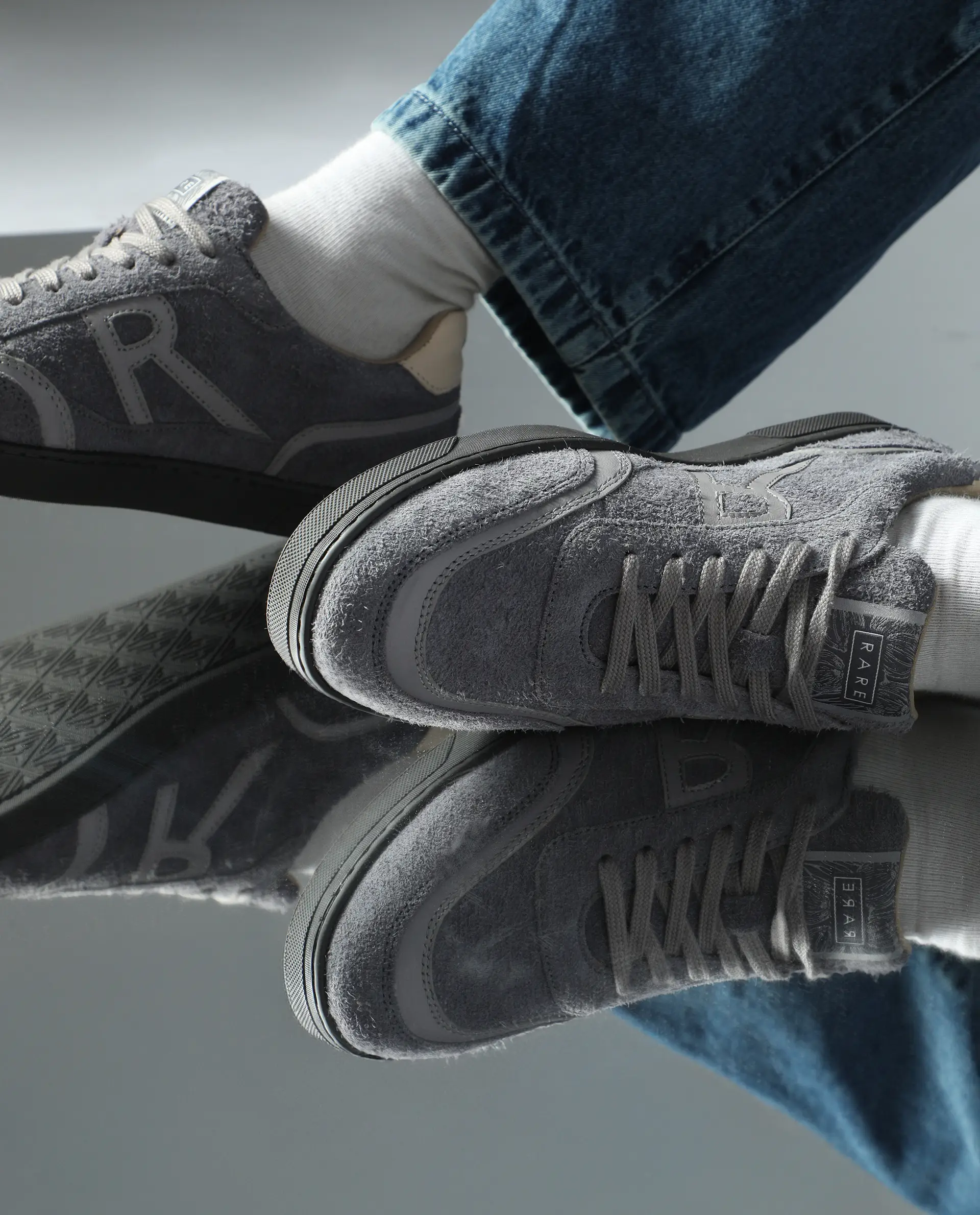 Rare Rabbit Men Orla Grey Lace-Up Closure Suede Sneaker - Image 2