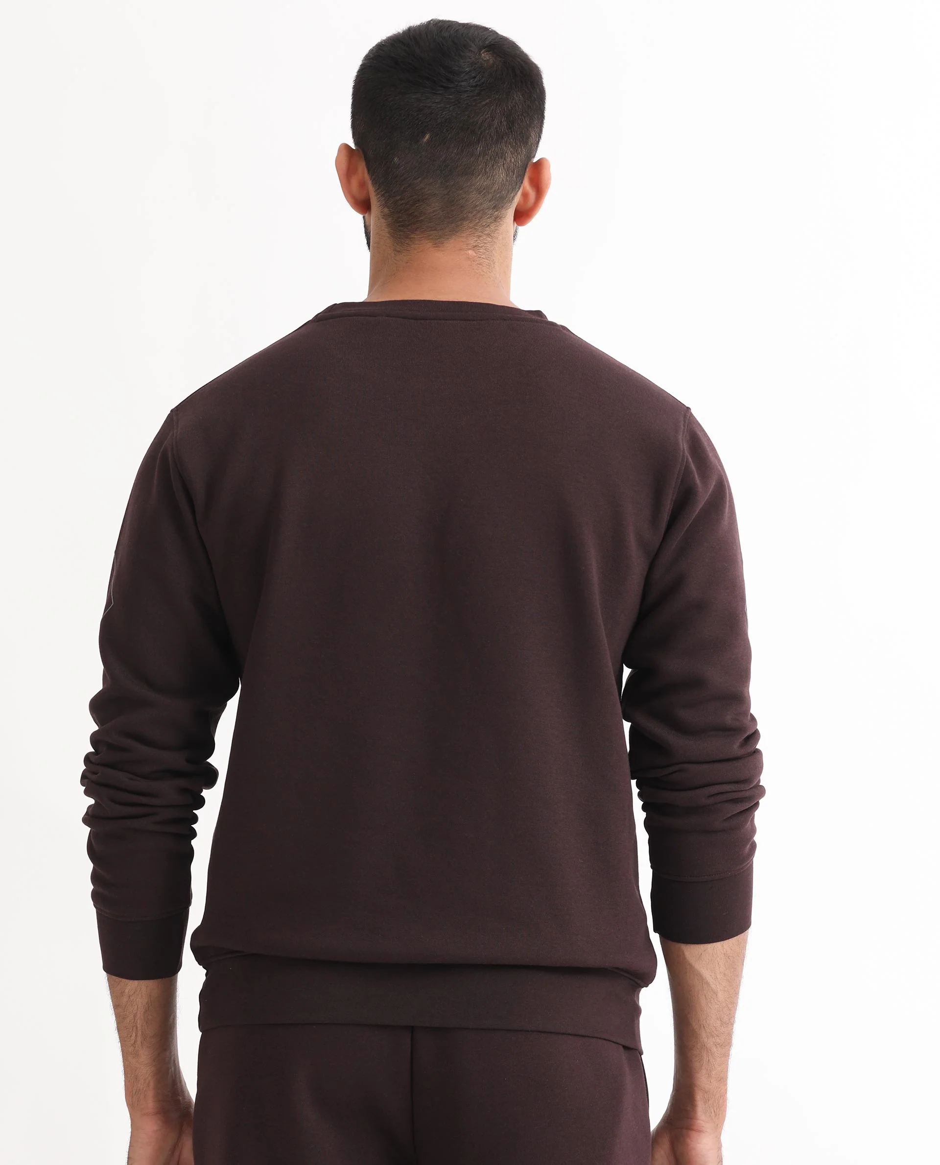 Rare Rabbit Men's Orsay Maroon Cotton Graphic Print Relaxed Fit Full Sleeve Crew Neck Sweatshirt - Image 9