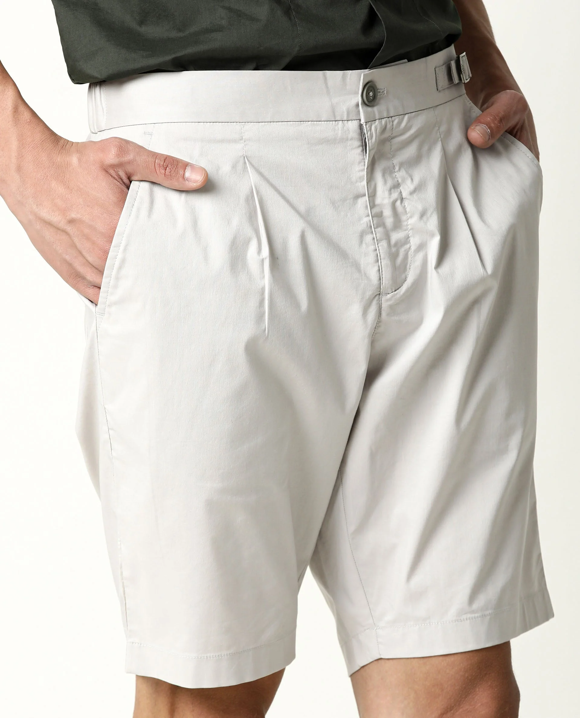 Rare Rabbit Men's Osaka Beige Cotton Plain Regular Fit Shorts - Image 7