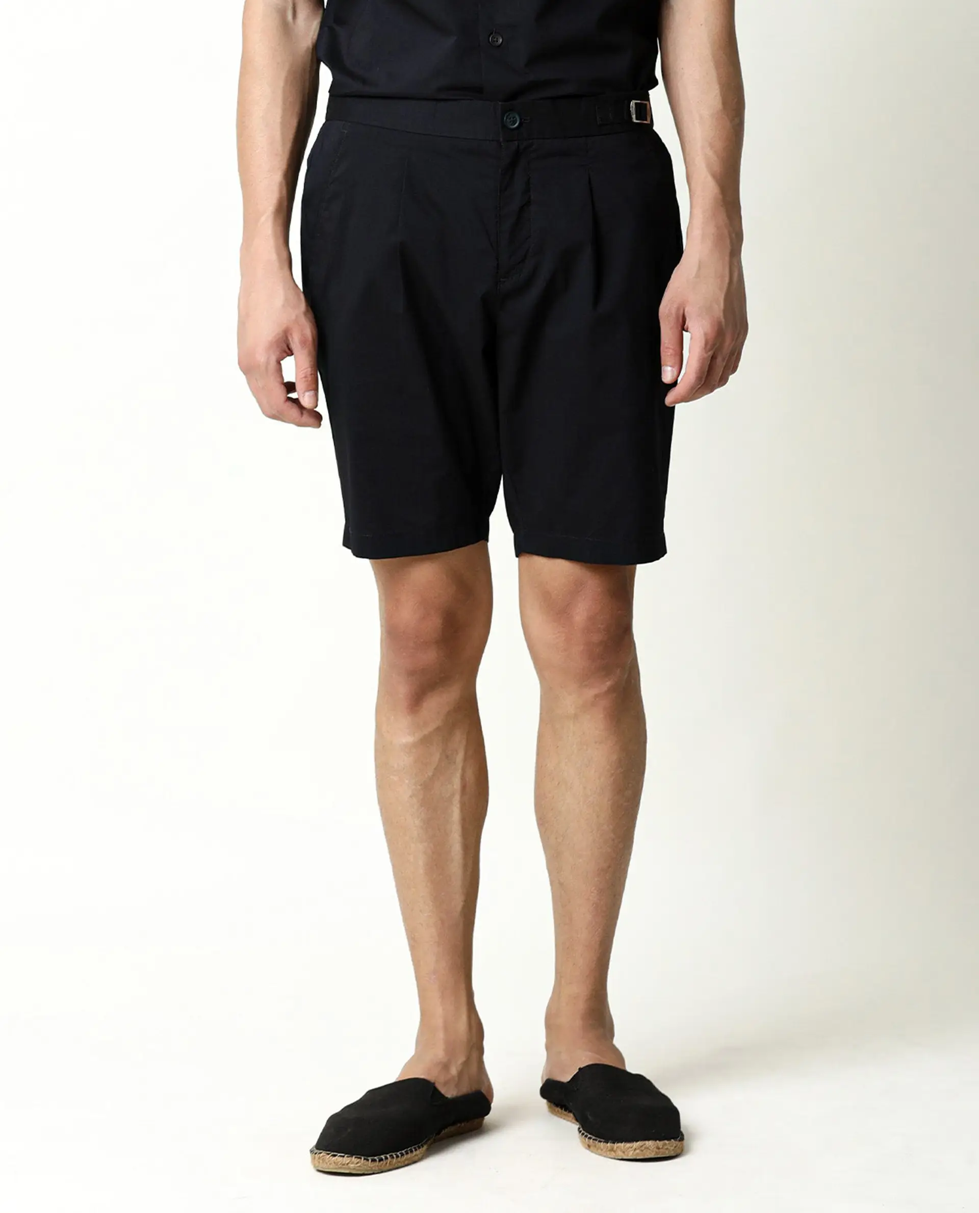 Rare Rabbit Men's Osaka Navy Cotton Plain Regular Fit Shorts - Image 8