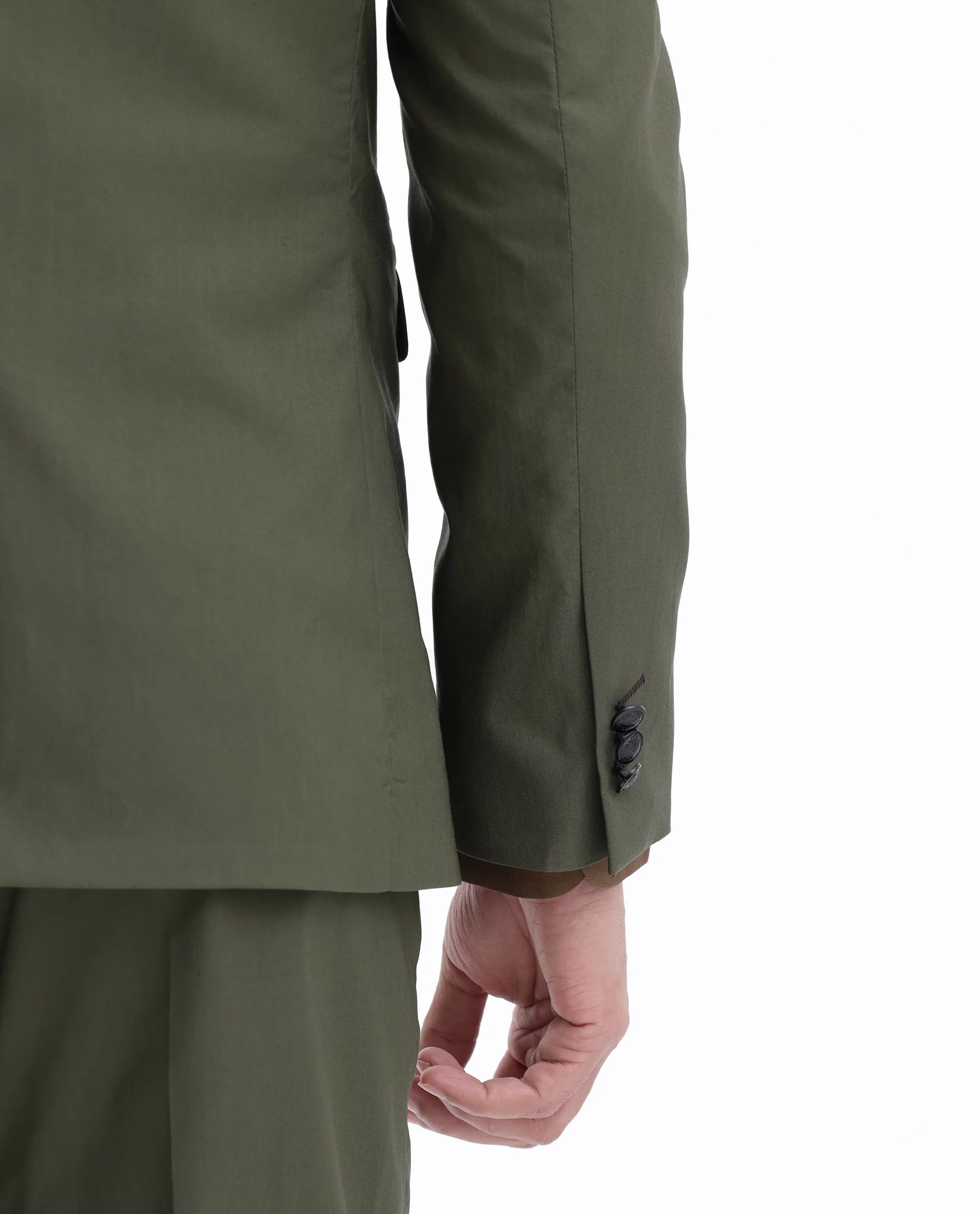 Rare Rabbit Men's Oscar Dark Olive Polyester Plain Tailored Fit Full Sleeve Lapel Neck Suits - Image 11