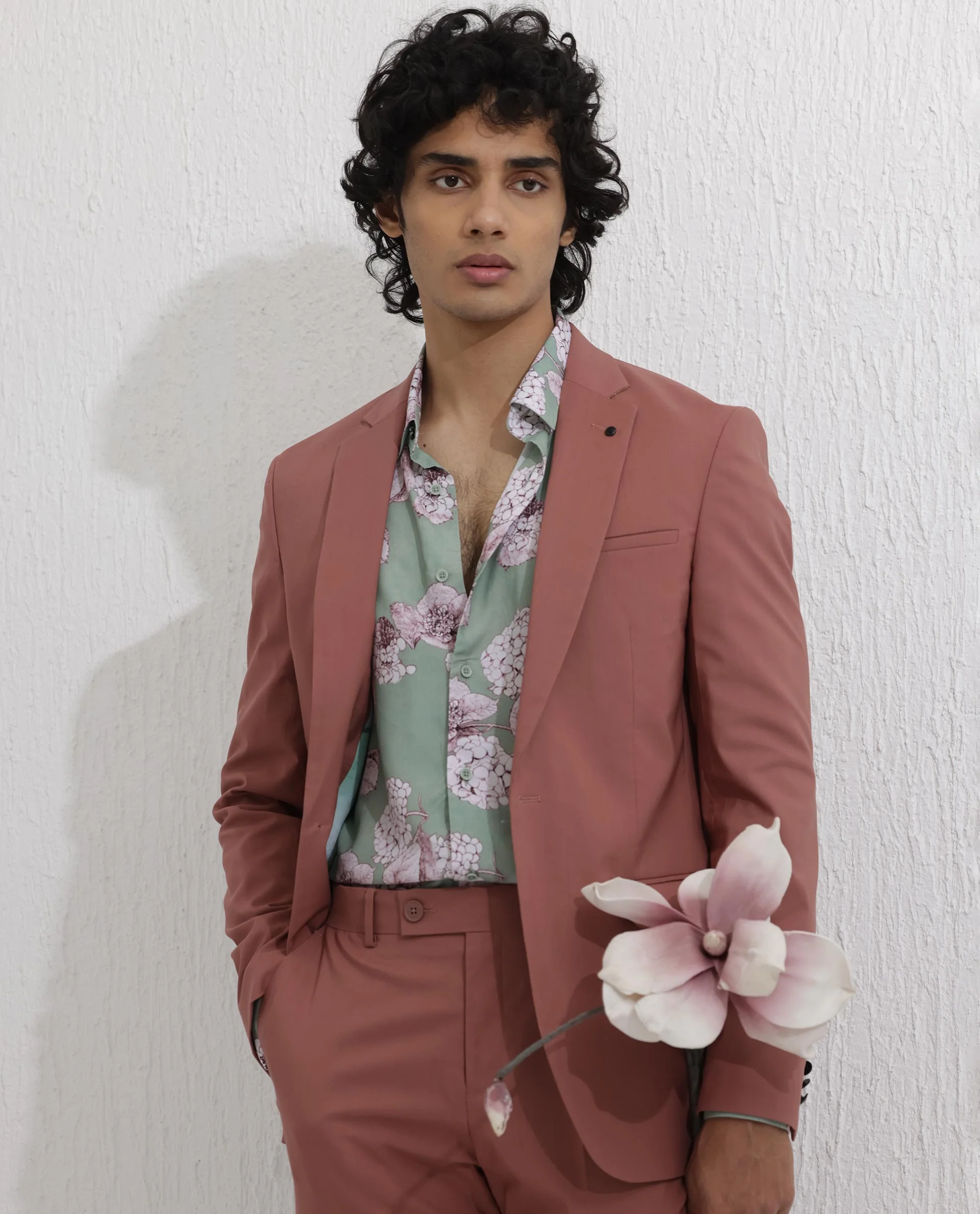 Rare Rabbit Men's Oscar Pastel Pink Polyester Plain Tailored Fit Full Sleeve Lapel Neck Suits - Image 10