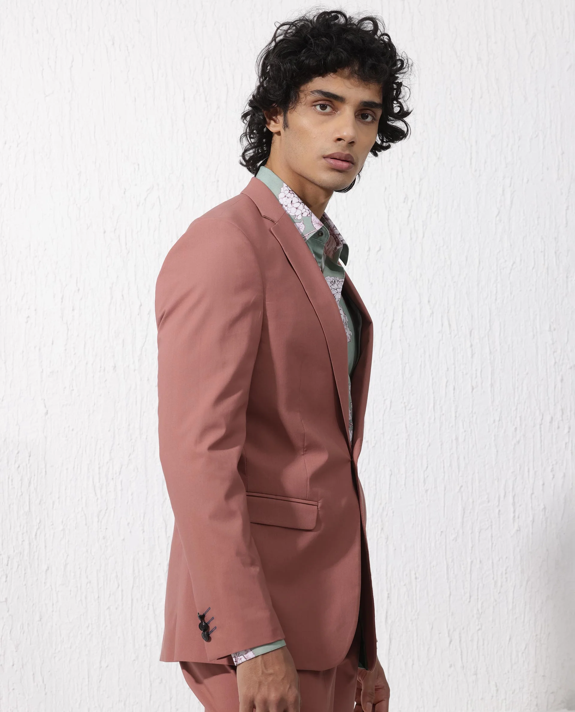Rare Rabbit Men's Oscar Pastel Pink Polyester Plain Tailored Fit Full Sleeve Lapel Neck Suits - Image 13
