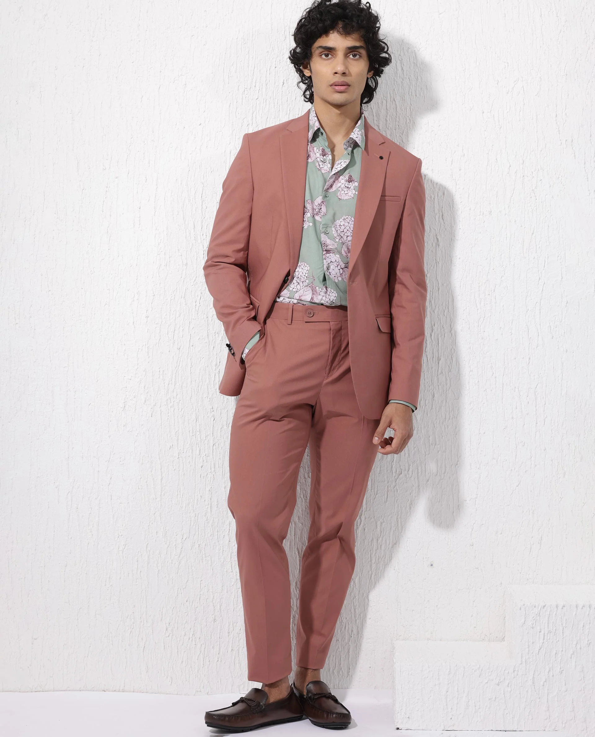 Rare Rabbit Men's Oscar Pastel Pink Polyester Plain Tailored Fit Full Sleeve Lapel Neck Suits - Image 15
