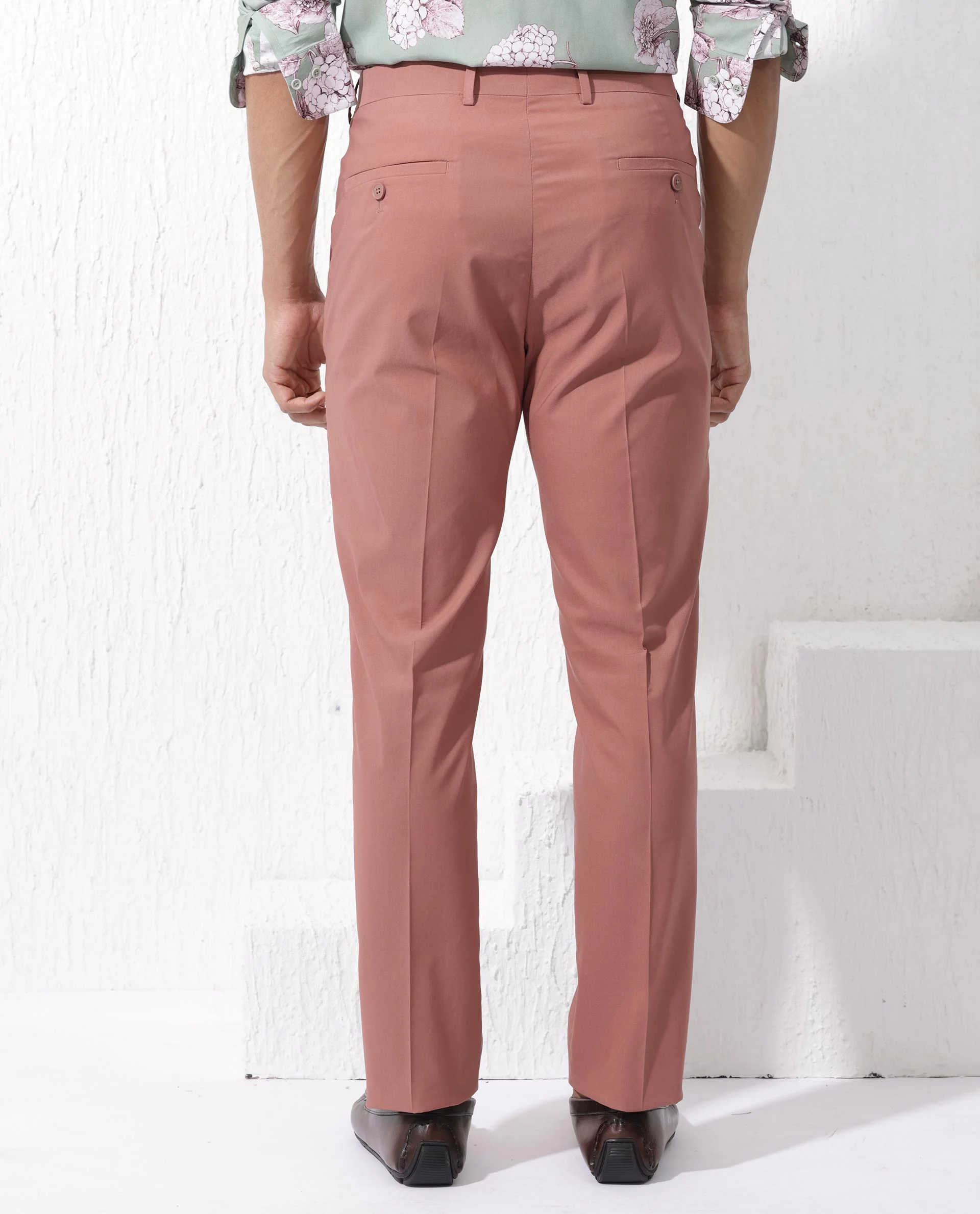 Rare Rabbit Men's Oscar Pastel Pink Polyester Plain Tailored Fit Full Sleeve Lapel Neck Suits - Image 17