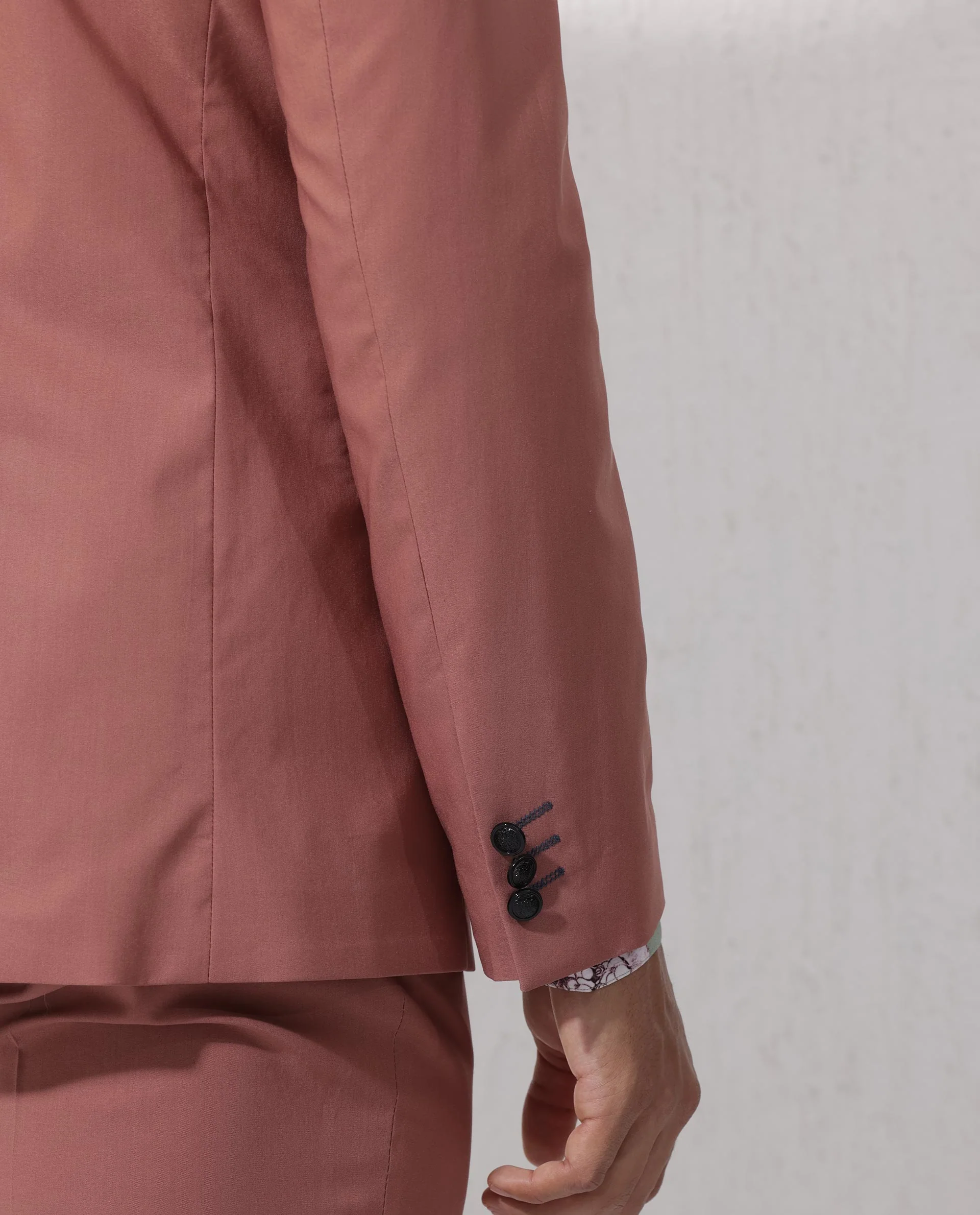 Rare Rabbit Men's Oscar Pastel Pink Polyester Plain Tailored Fit Full Sleeve Lapel Neck Suits - Image 6