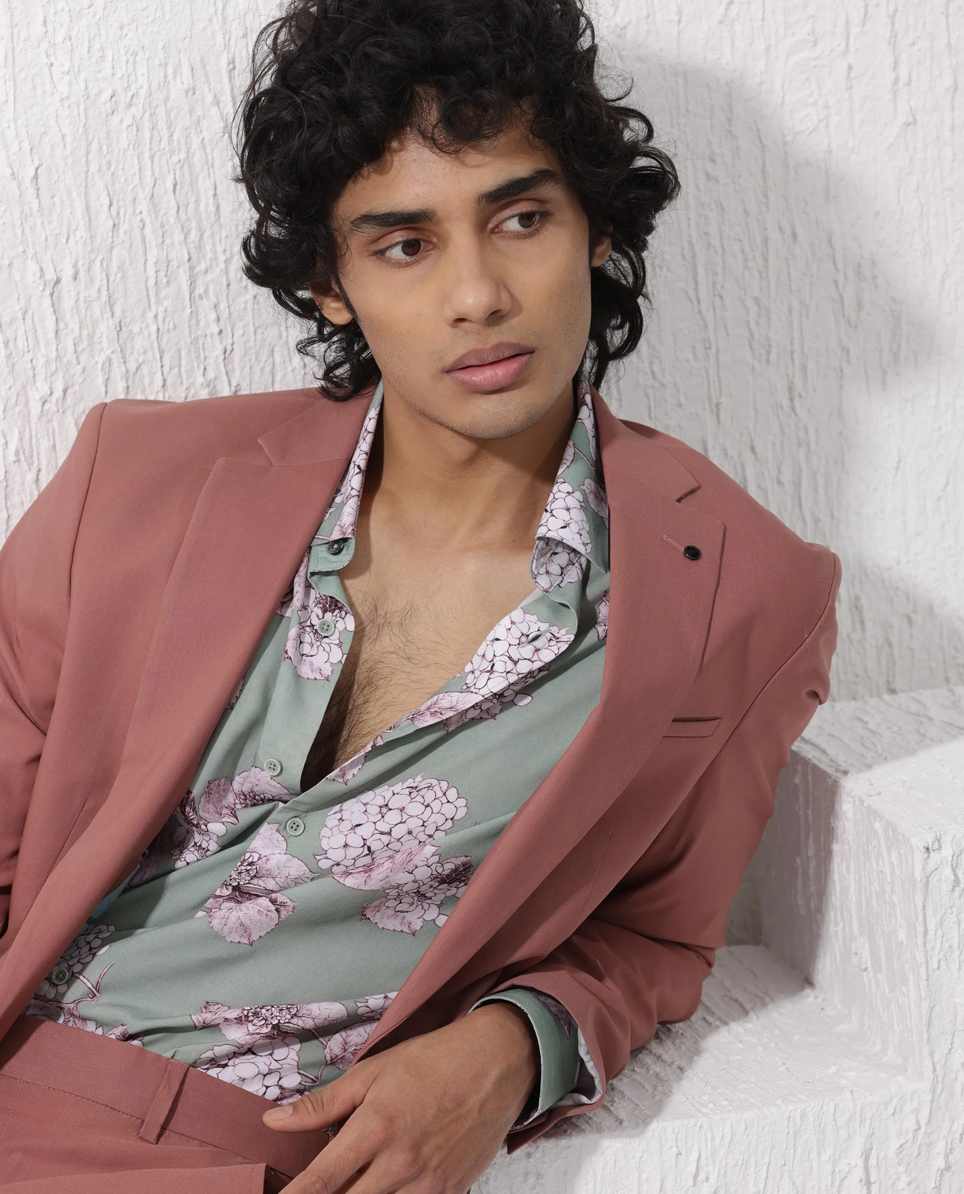 Rare Rabbit Men's Oscar Pastel Pink Polyester Plain Tailored Fit Full Sleeve Lapel Neck Suits - Image 7