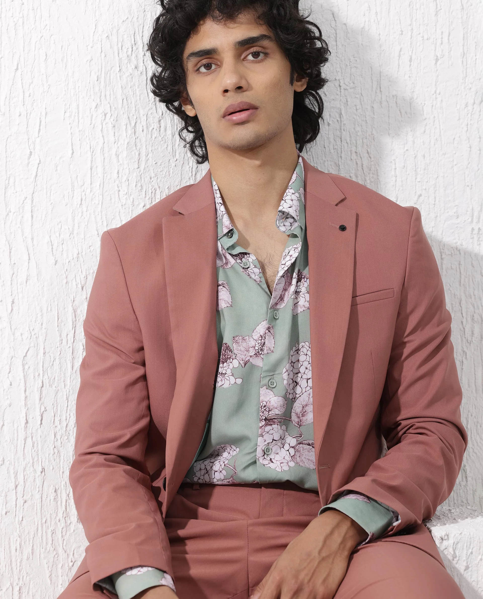 Rare Rabbit Men's Oscar Pastel Pink Polyester Plain Tailored Fit Full Sleeve Lapel Neck Suits - Image 9