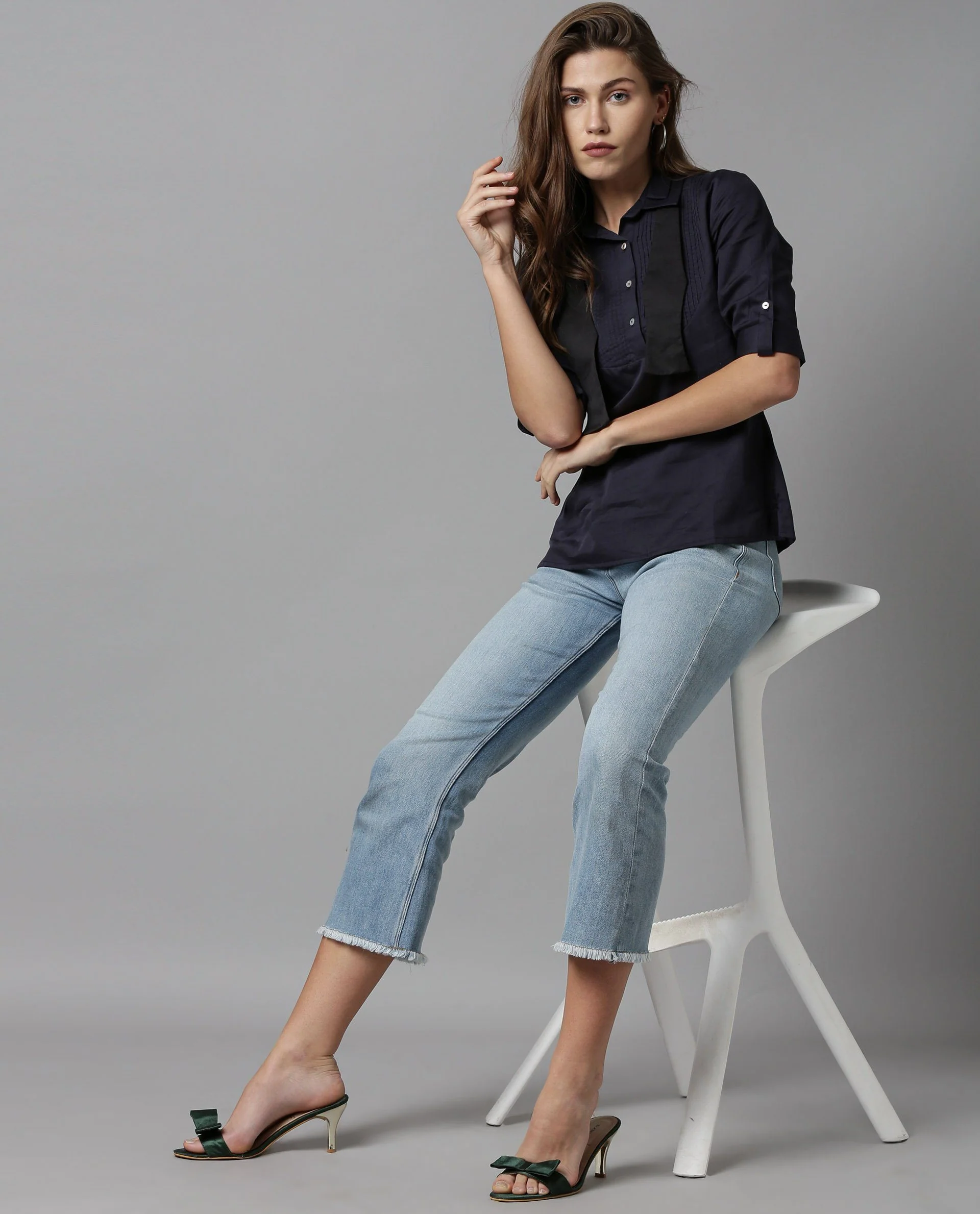 Rareism Women Oscar Navy Top Full Sleeves - Image 5