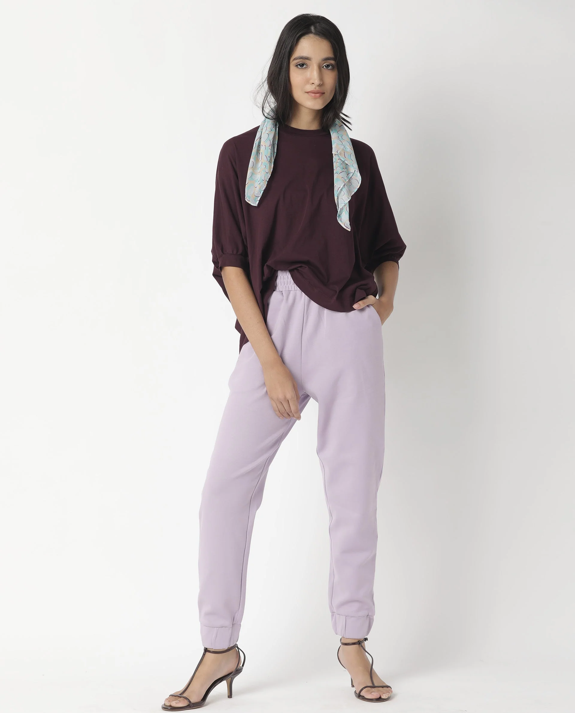 Rareism Womens Osmo Maroon Top Cotton Fabric Regular Fit Volume Sleeve Round Neck - Image 7