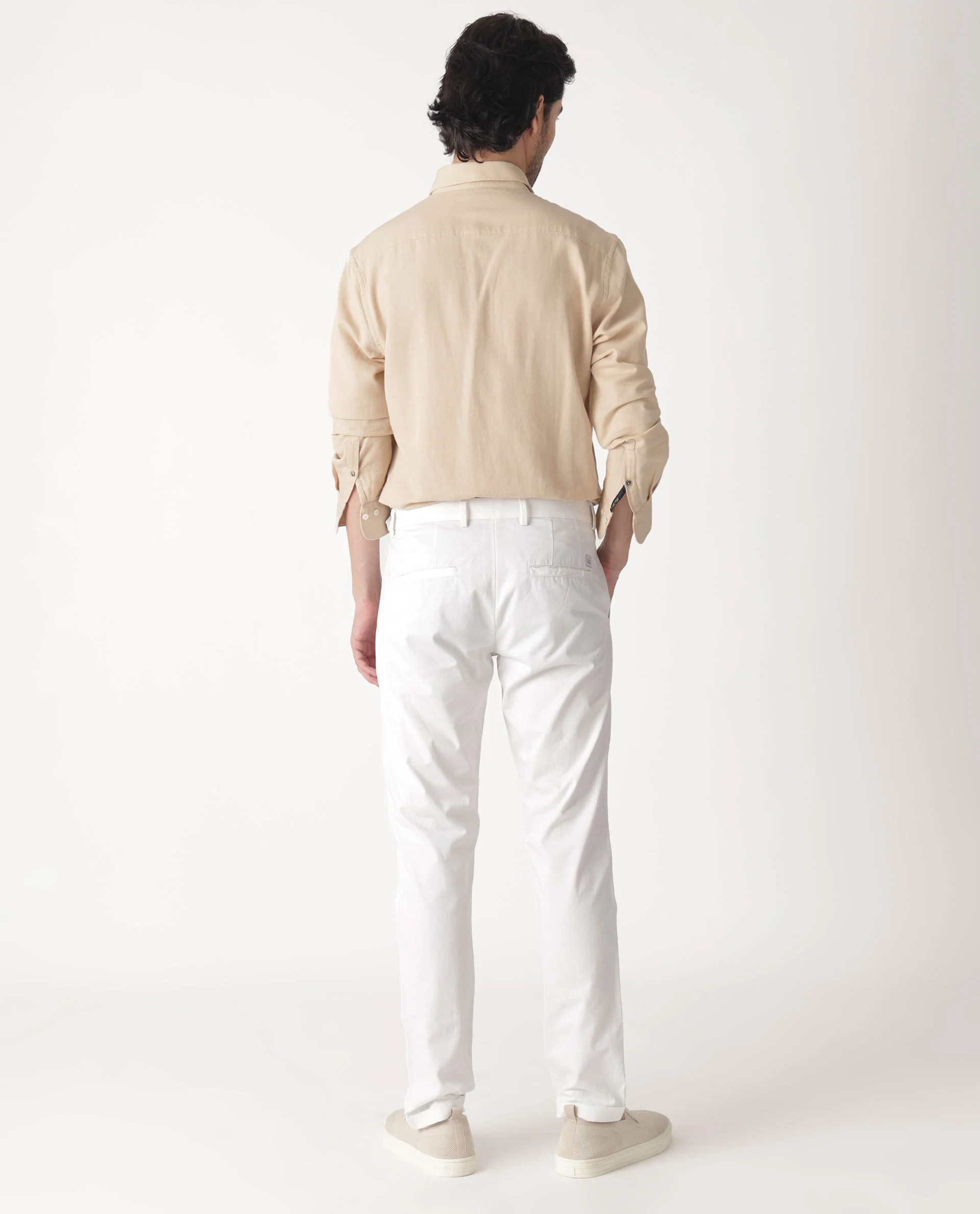 Rare Rabbit Men's Otago Beige Cotton Plain Regular Fit Full Sleeve Collared Shirt - Image 12