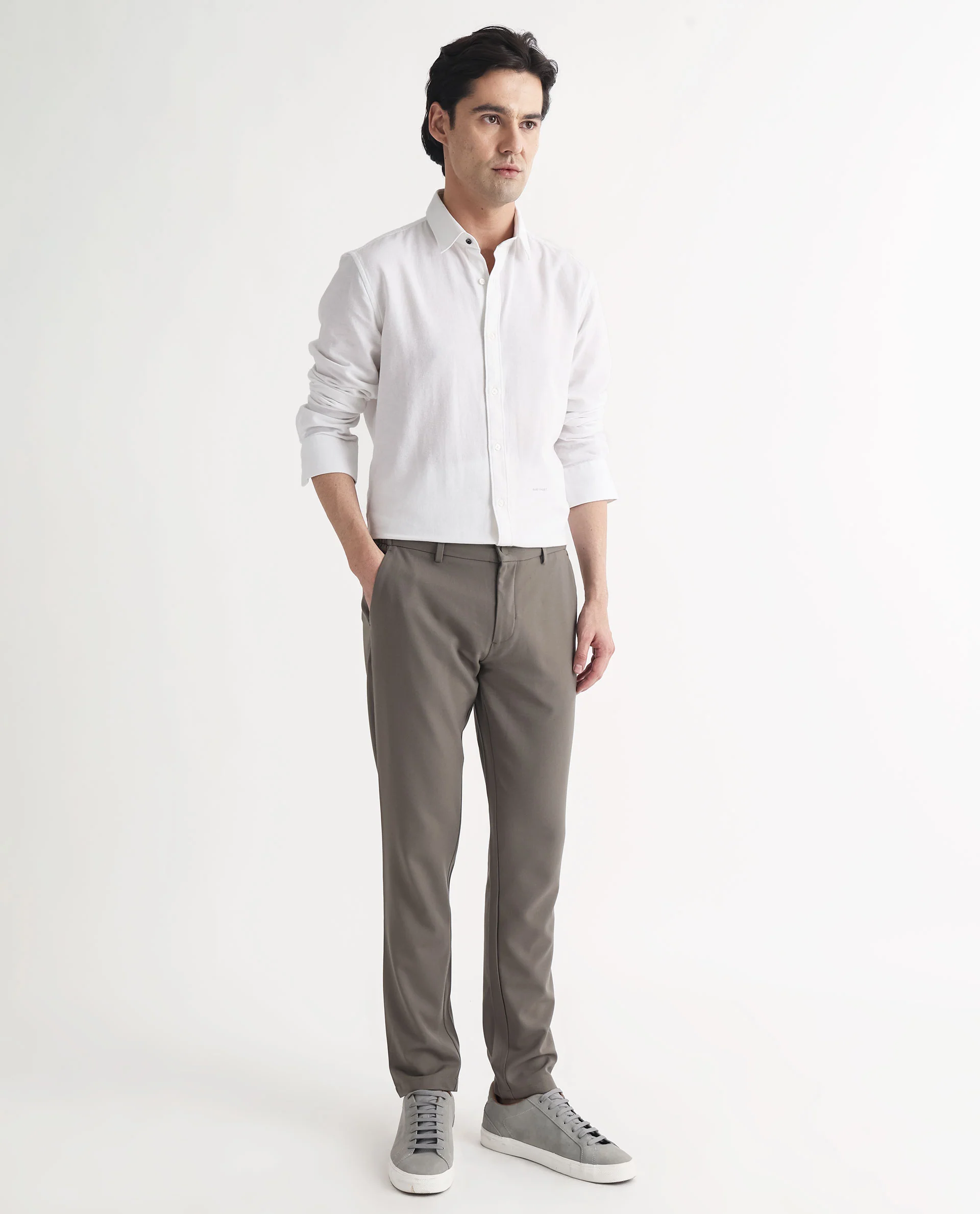 Rare Rabbit Men's Otago White Cotton Plain Regular Fit Full Sleeve Collared Shirt - Image 7