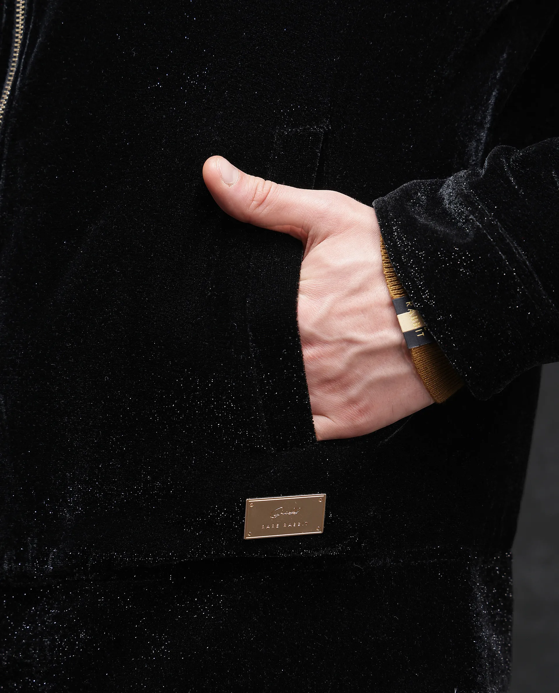 Rare Rabbit Men's Otaki-2 Black Lurex Blend Plain Regular Fit Full Sleeve Spread Collar Jacket - Image 9