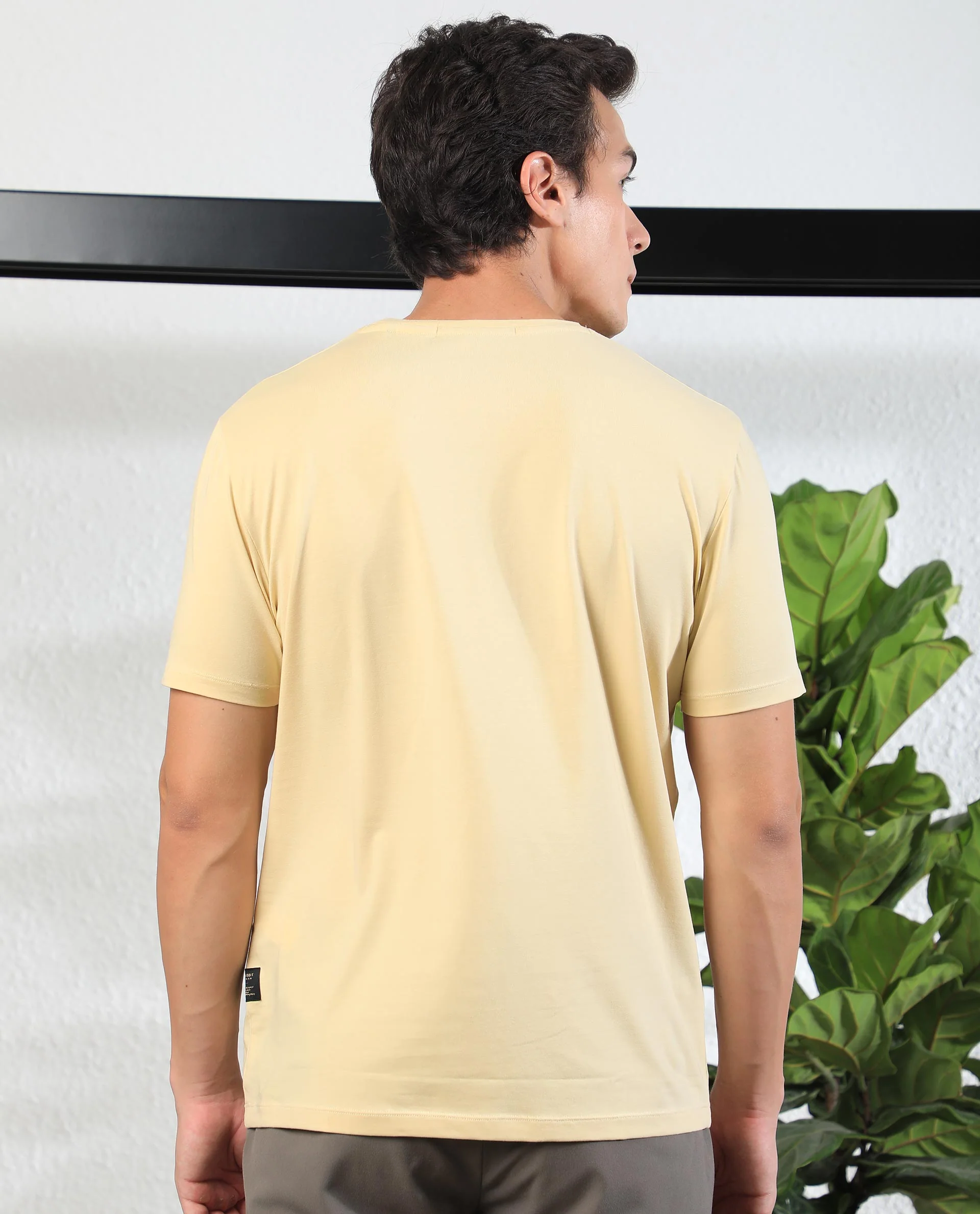 Rare Rabbit Men's Otter Yellow Cotton Graphic Print Slim Fit Half Sleeve Crew Neck T-Shirt - Image 11