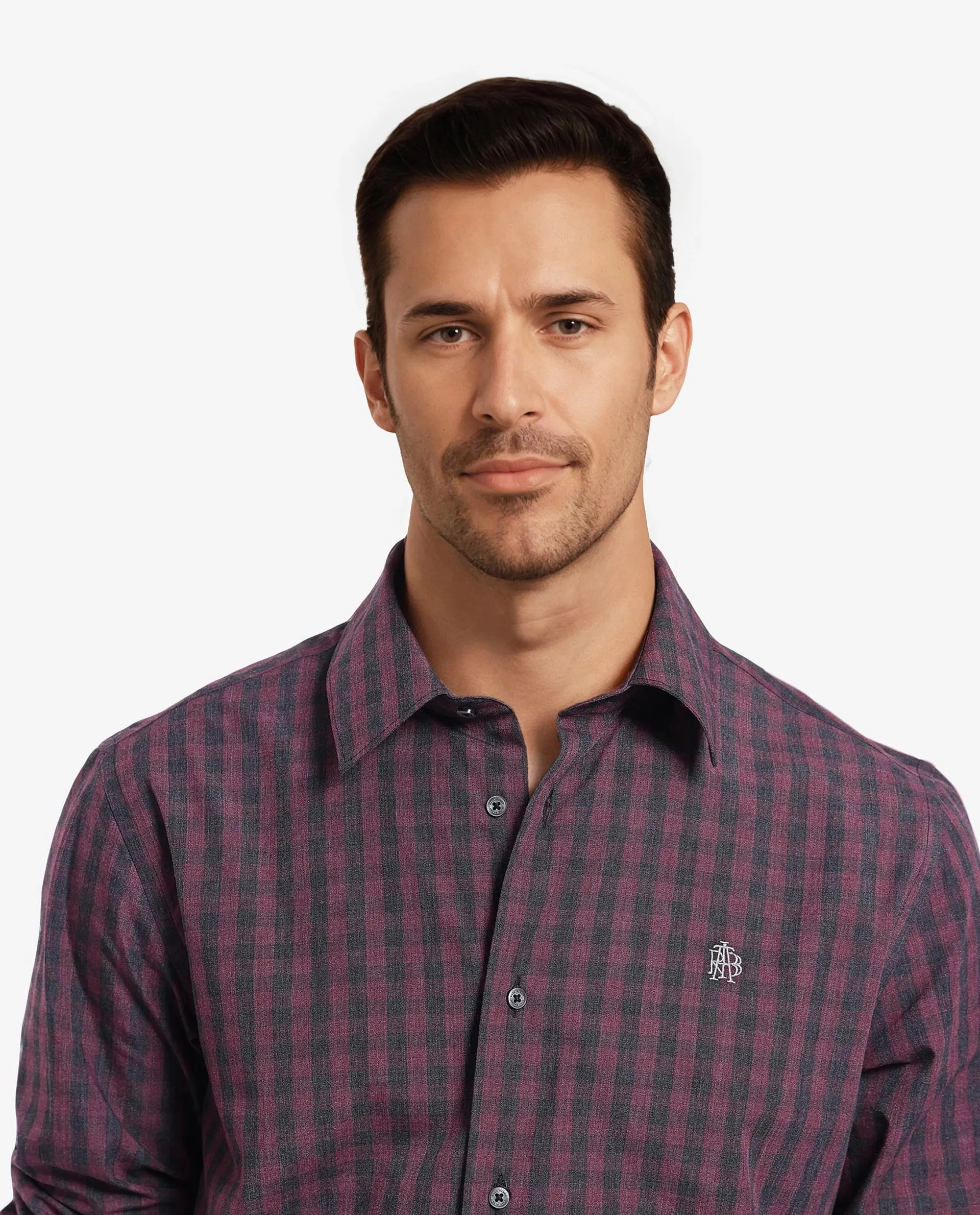 Rare Rabbit Men's Otts Dark Maroon Cotton Checked Print Regular Fit Full Sleeve Collared Shirt - Image 7