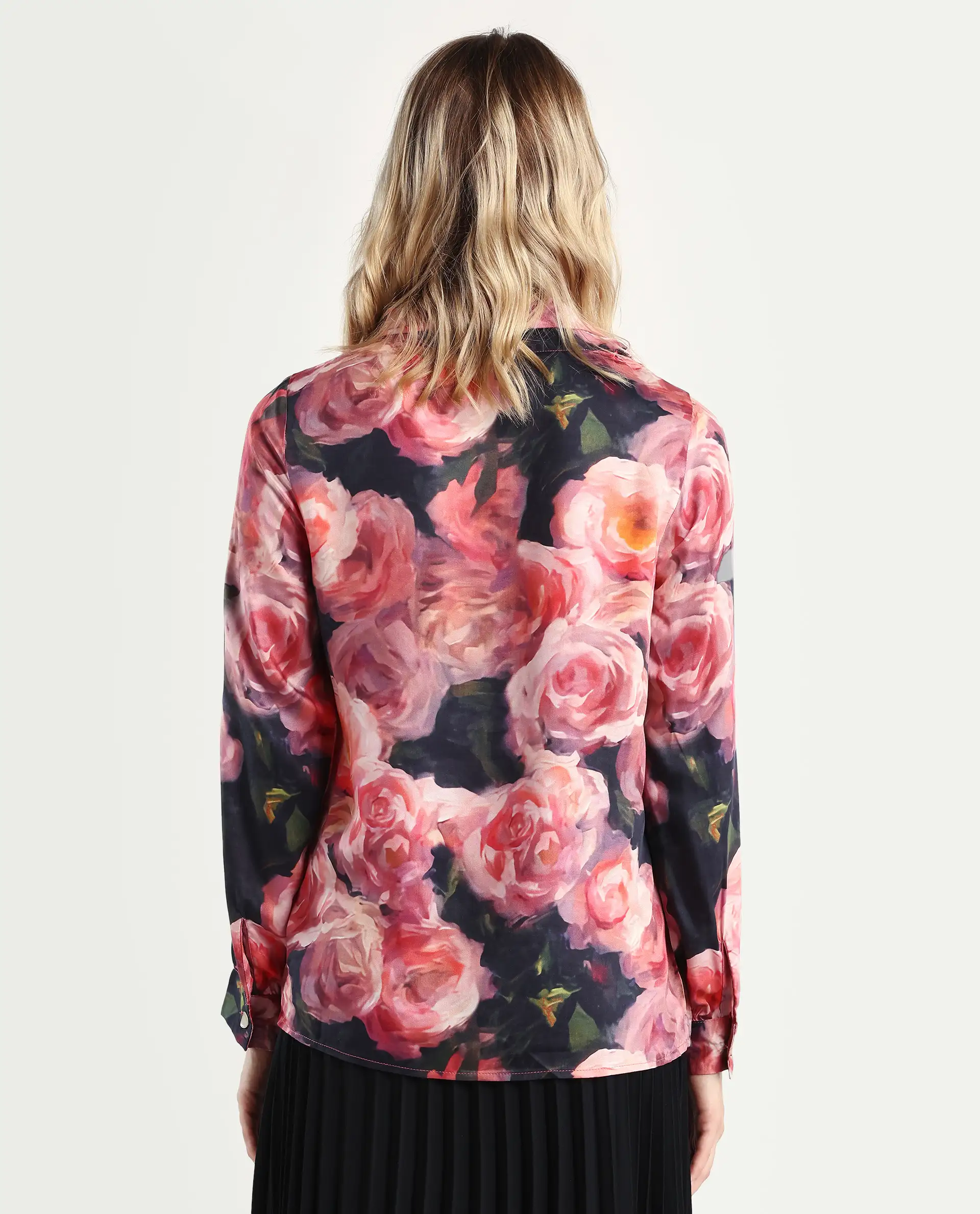 Rareism Women's Oudid Multi Cotton Blend Cowl Neck Floral Print Cuffed Sleeve Regular Fit Top - Image 7