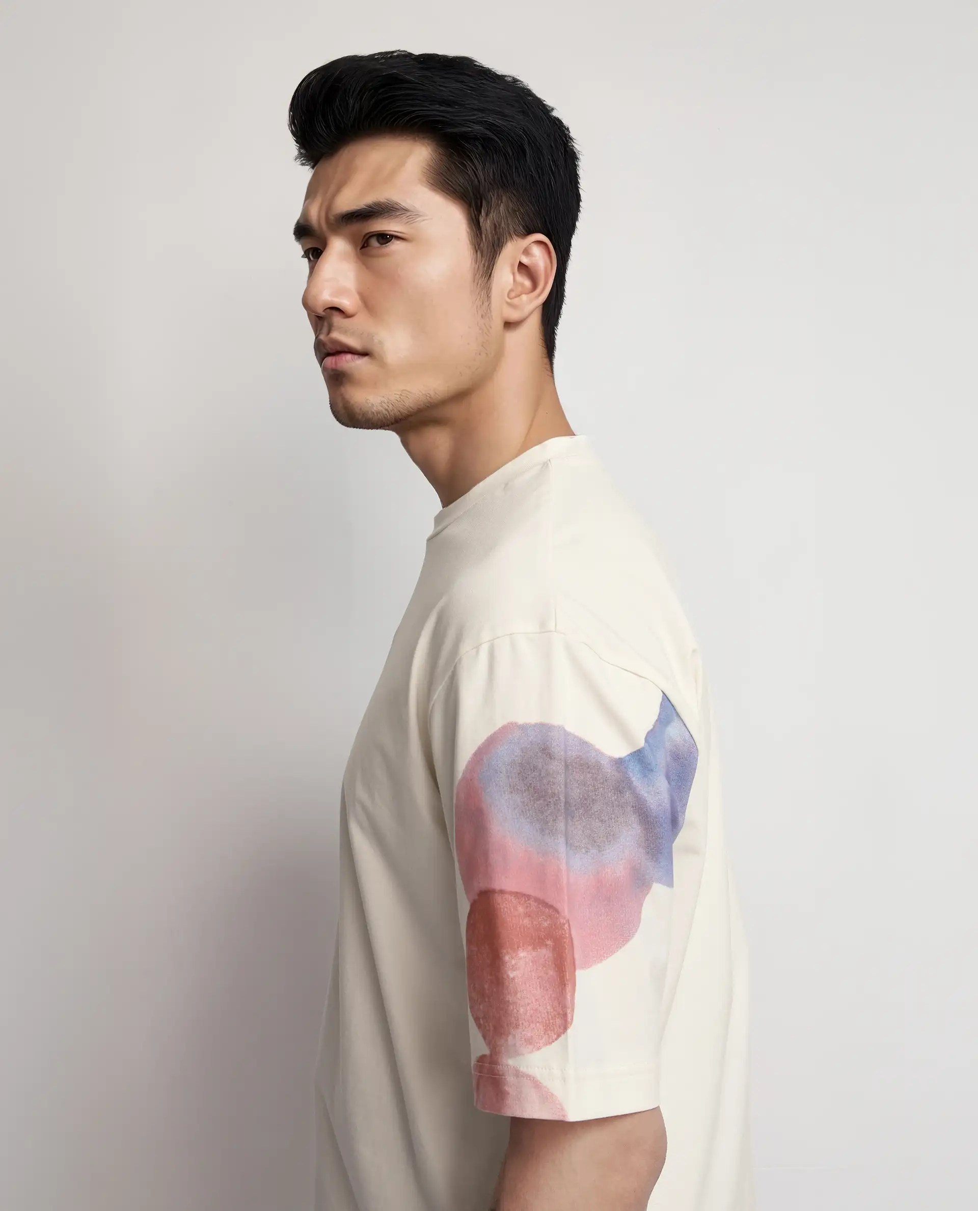 Rare Rabbit Men's Ovet Off White Cotton Blend Abstract Print Qlo Fit Half Sleeve Crew Neck T-Shirt - Image 7