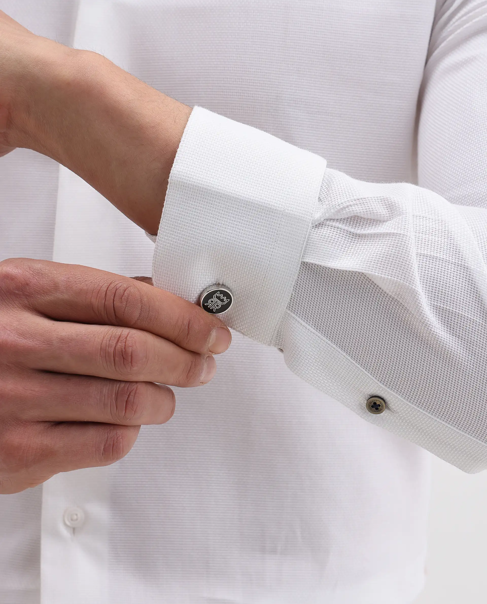 Rare Rabbit Men's Ovia White Cotton Fabric Full Sleeve Spread Collar Regular Plain Shirt - Image 7