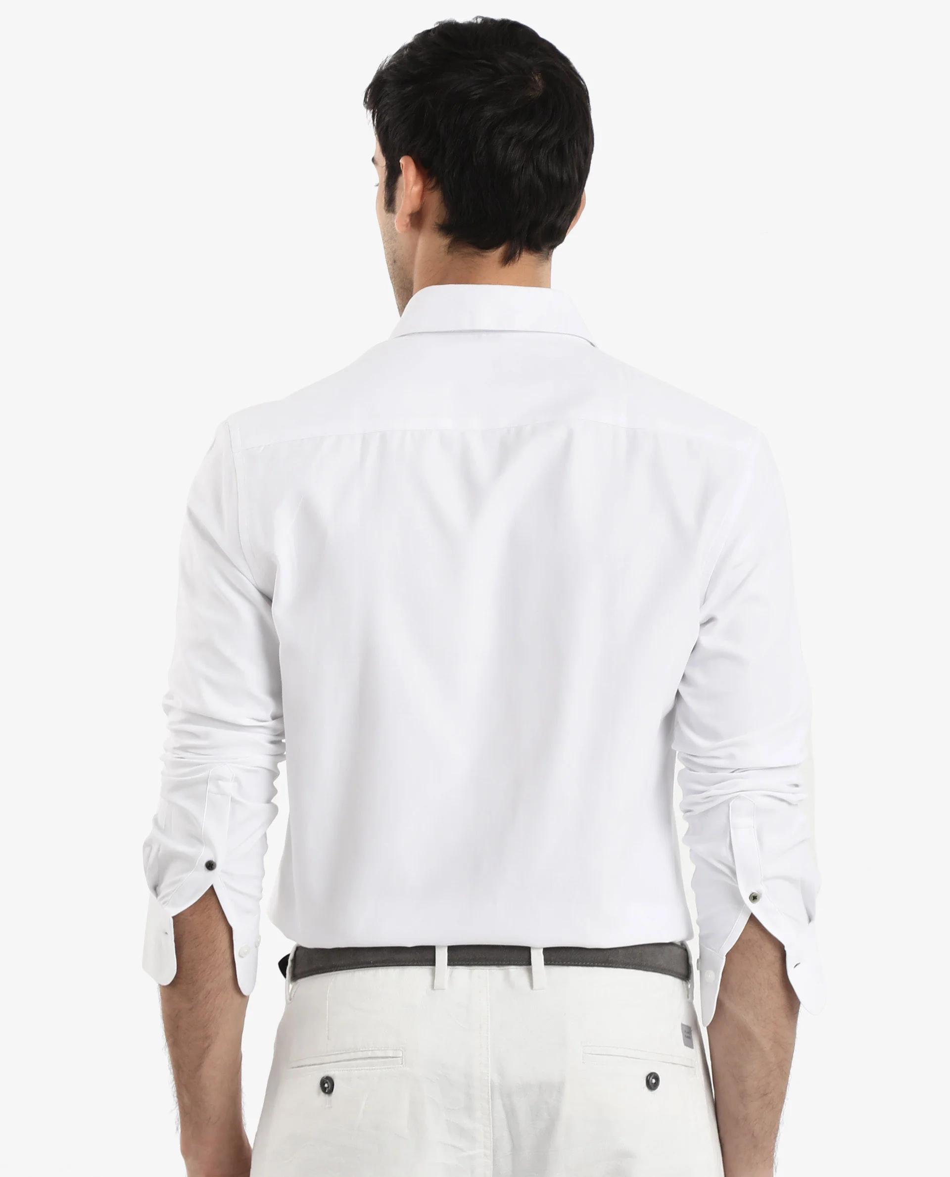 Rare Rabbit Men's Oxfom White Cotton Embroidered Regular Fit Full Sleeve Collared Shirt - Image 7
