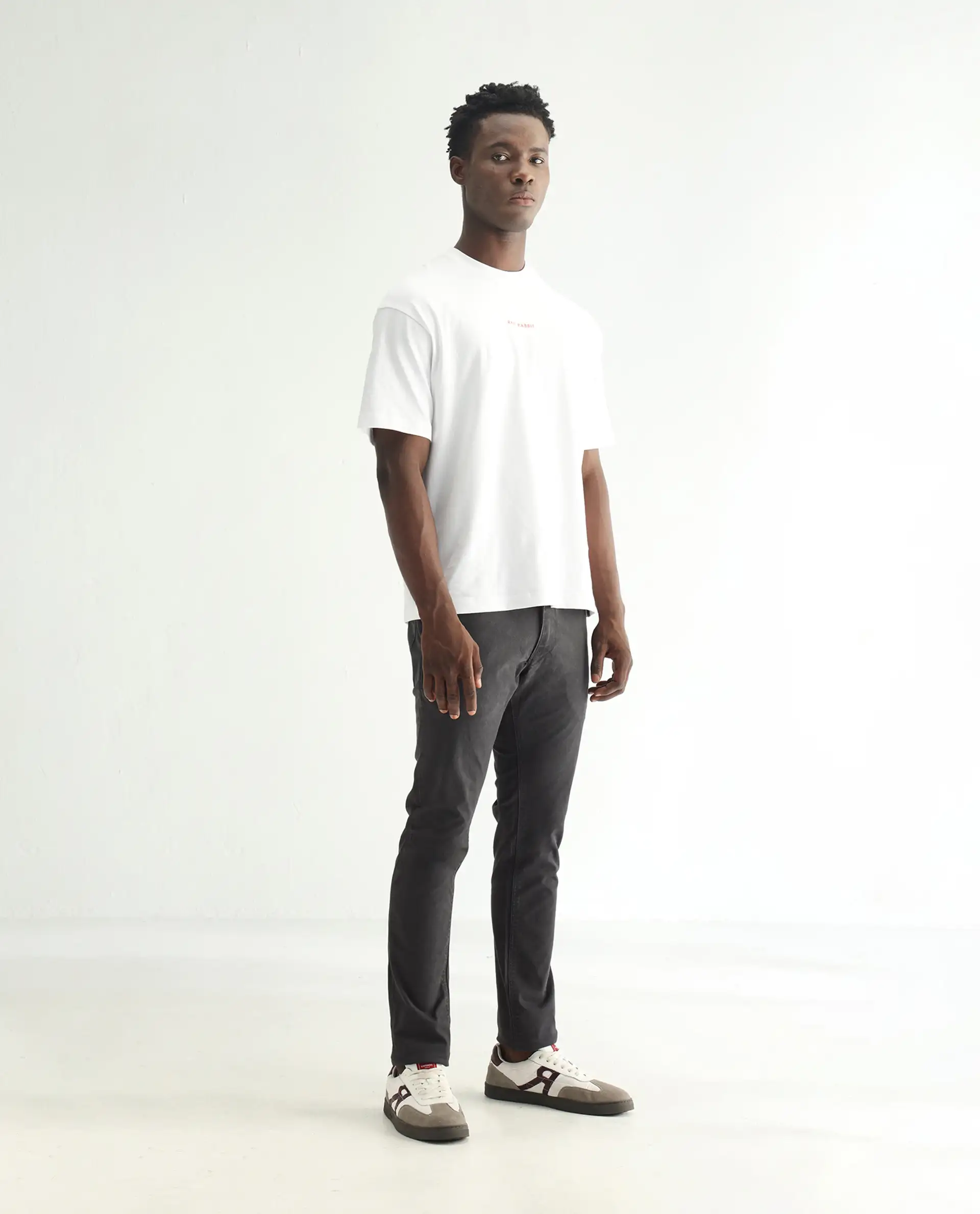 Rare Rabbit Men's Oxin Grey Cotton Plain Hawk Slim Fit Jeans - Image 3