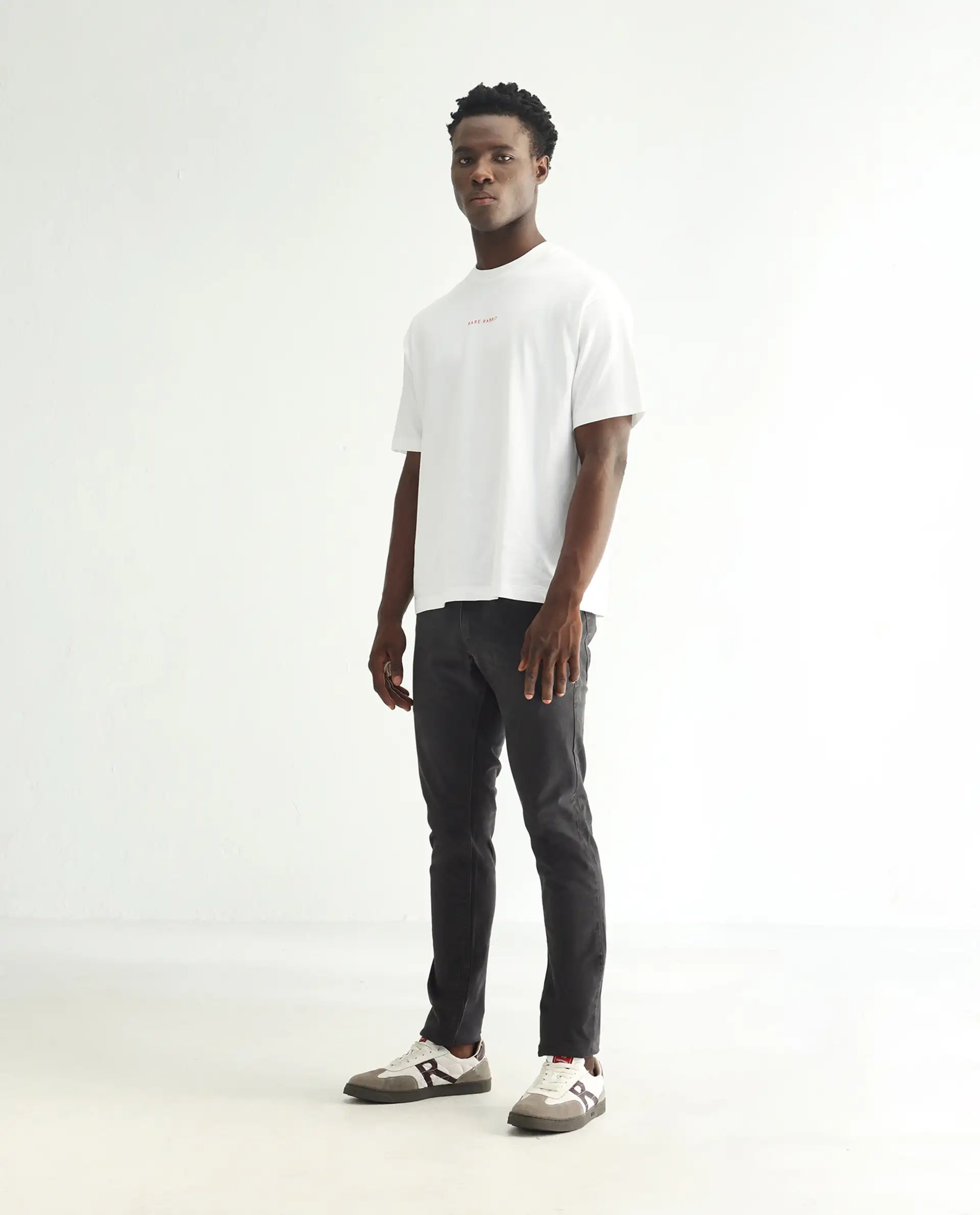 Rare Rabbit Men's Oxin Grey Cotton Plain Hawk Slim Fit Jeans - Image 4