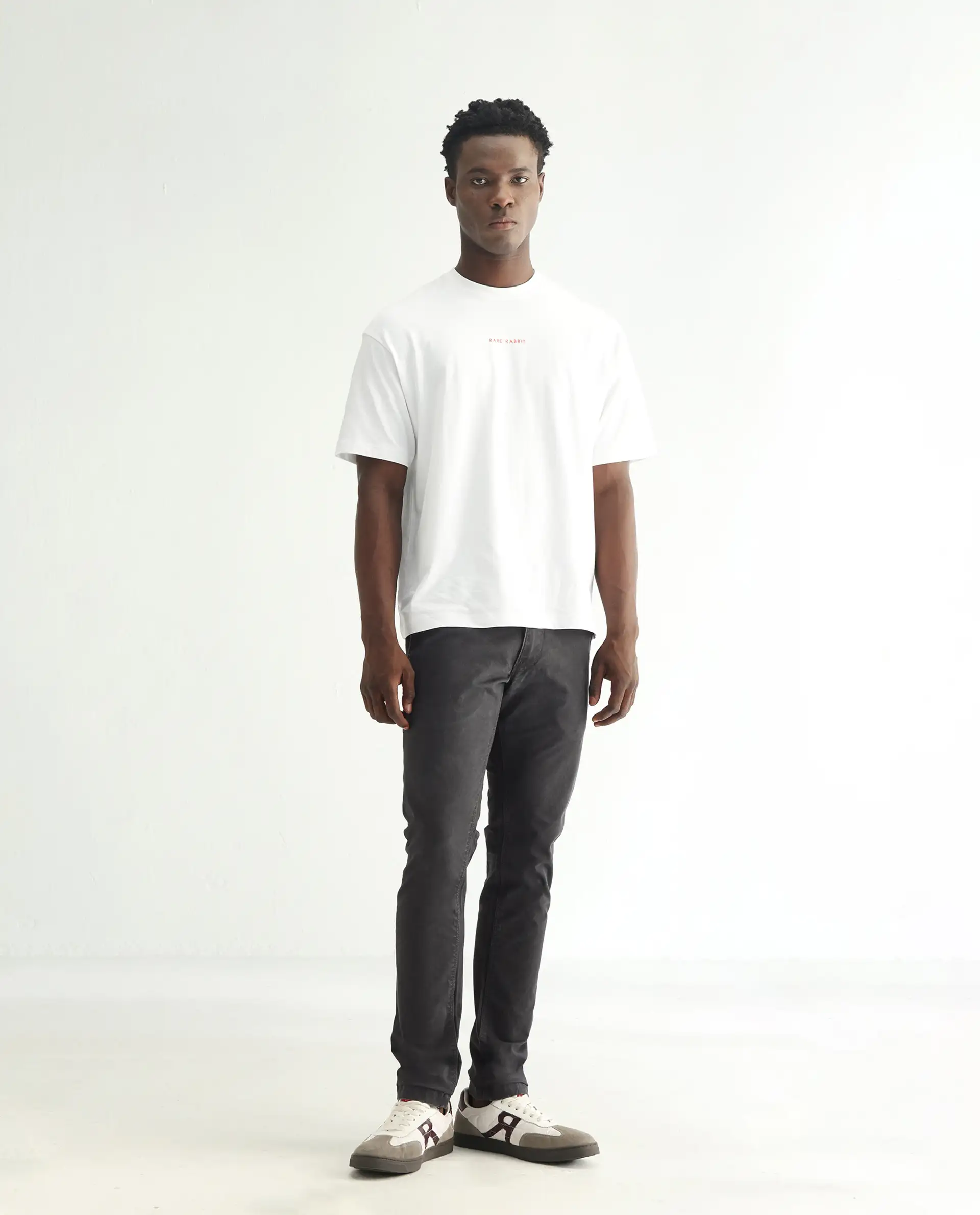 Rare Rabbit Men's Oxin Grey Cotton Plain Hawk Slim Fit Jeans - Image 9