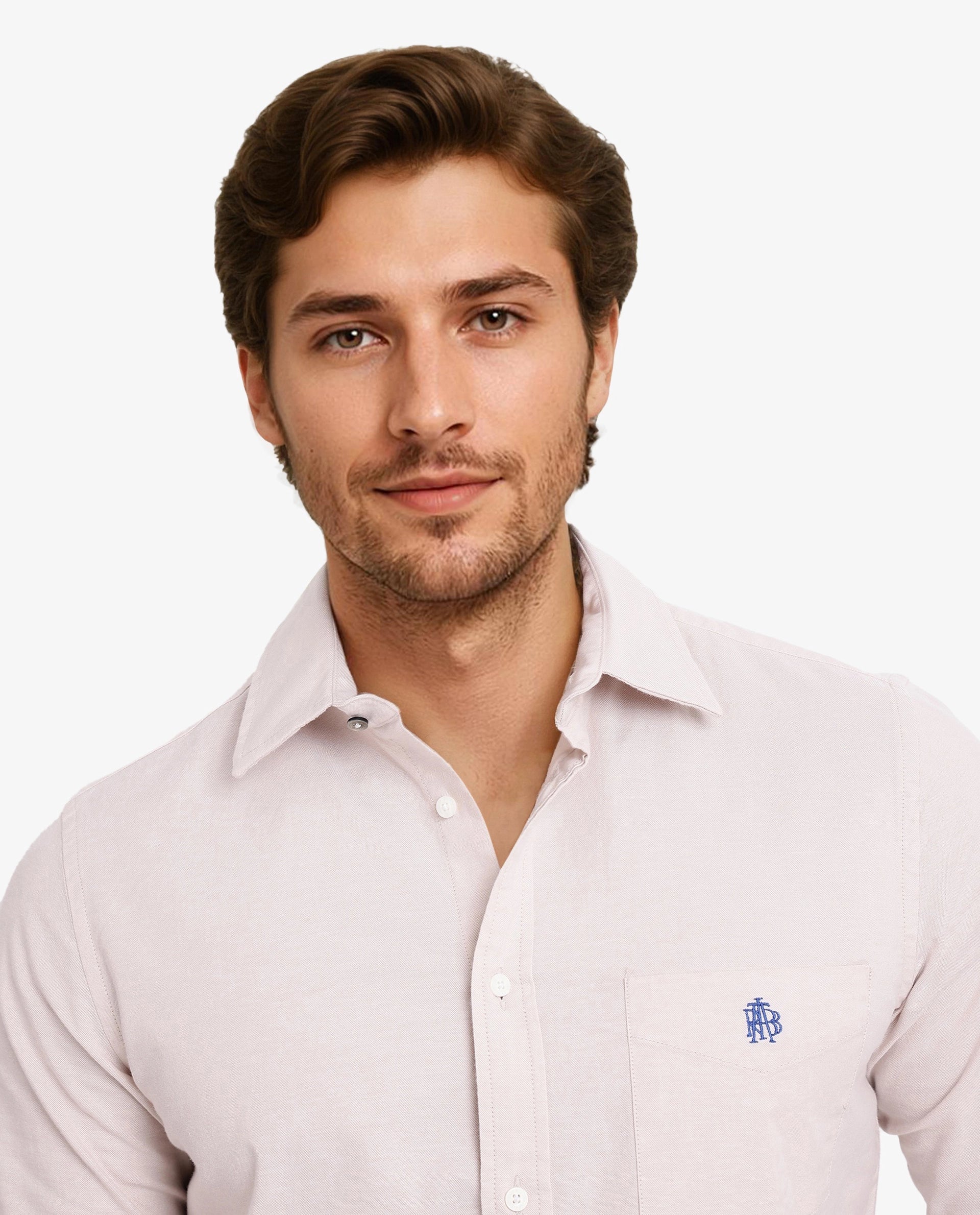 Rare Rabbit Men's Oxo Beige Cotton Blend Embroidered Regular Fit Full Sleeve Collared Shirt - Image 2