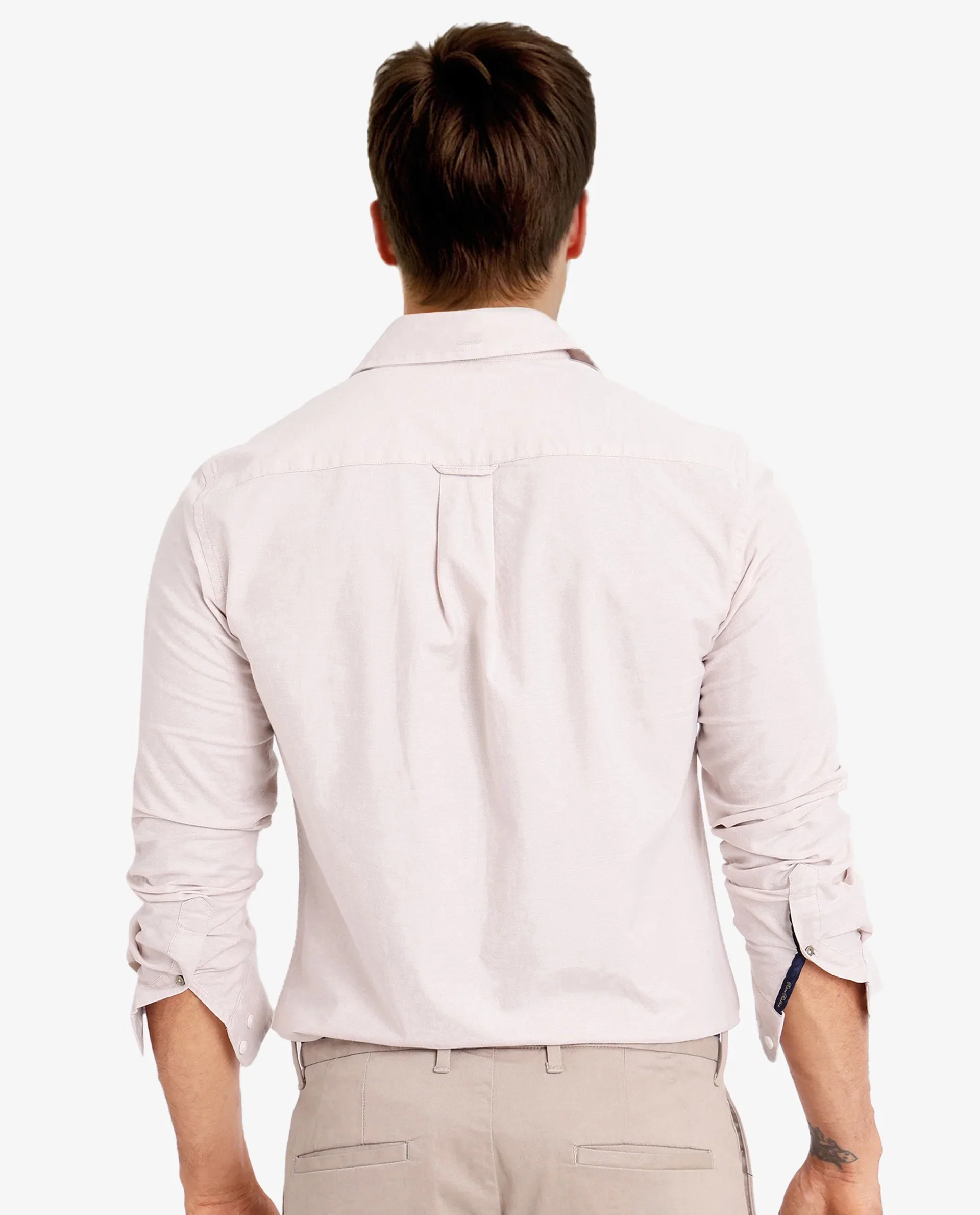 Rare Rabbit Men's Oxo Beige Cotton Blend Embroidered Regular Fit Full Sleeve Collared Shirt - Image 4