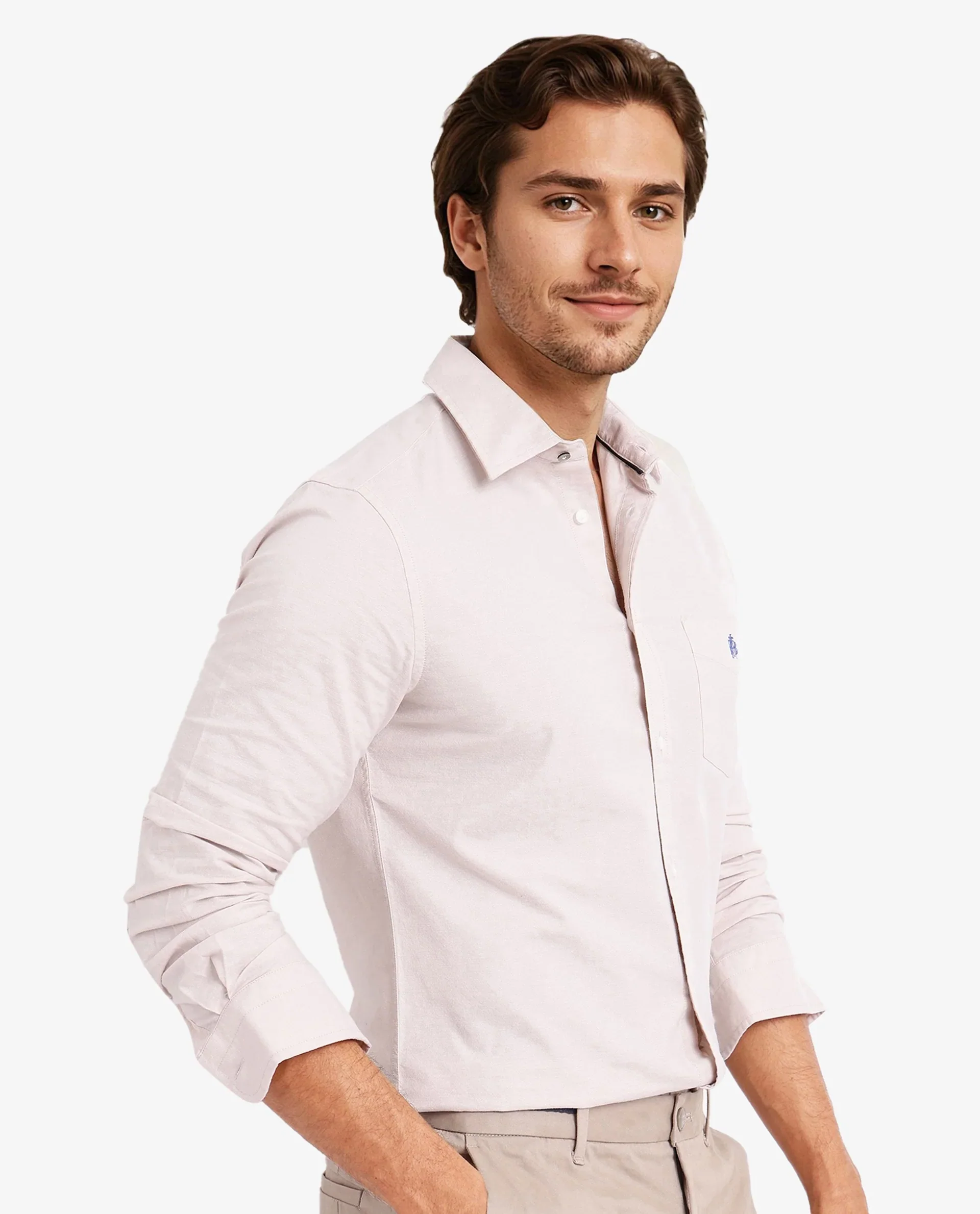 Rare Rabbit Men's Oxo Beige Cotton Blend Embroidered Regular Fit Full Sleeve Collared Shirt - Image 7
