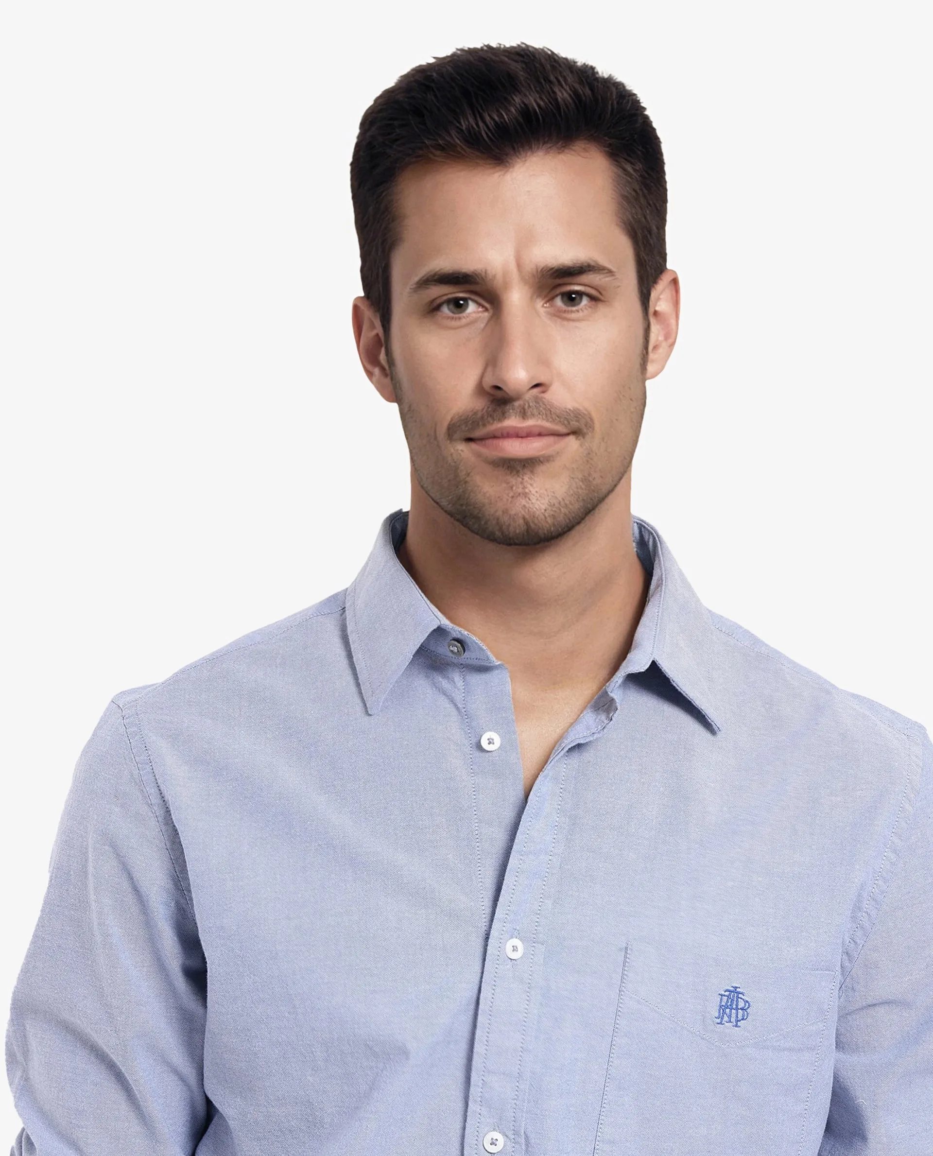 Rare Rabbit Men's Oxo Dusky Blue Cotton Blend Plain Regular Fit Full Sleeve Collared Shirt - Image 7