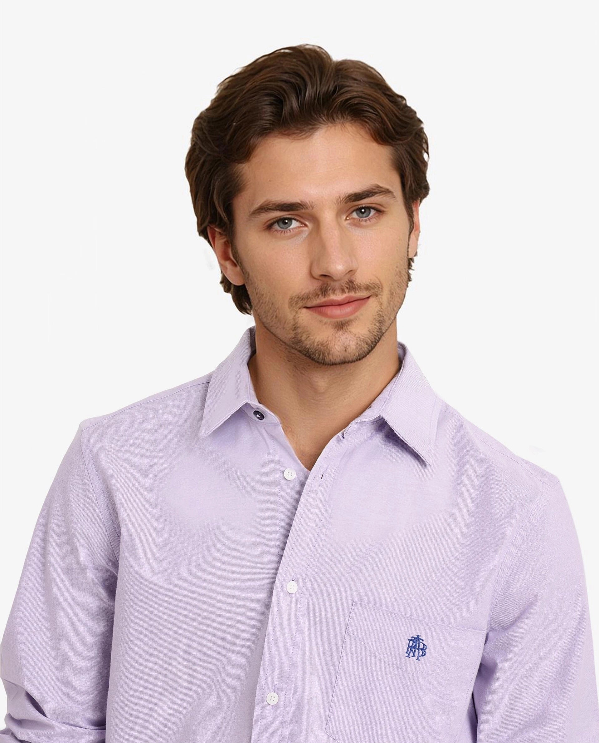 Rare Rabbit Men's Oxo Light Purple Cotton Blend Plain Regular Fit Full Sleeve Collared Shirt - Image 9