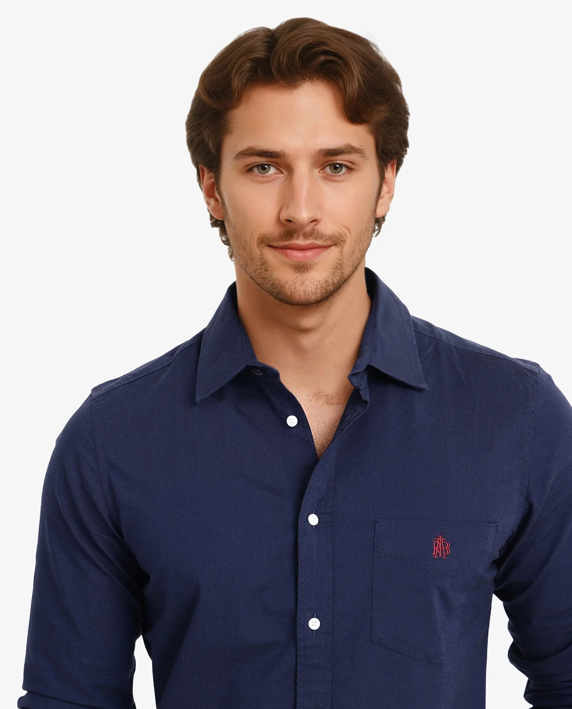 Rare Rabbit Men's Oxo Navy Cotton Blend Plain Regular Fit Full Sleeve Collared Shirt - Image 7