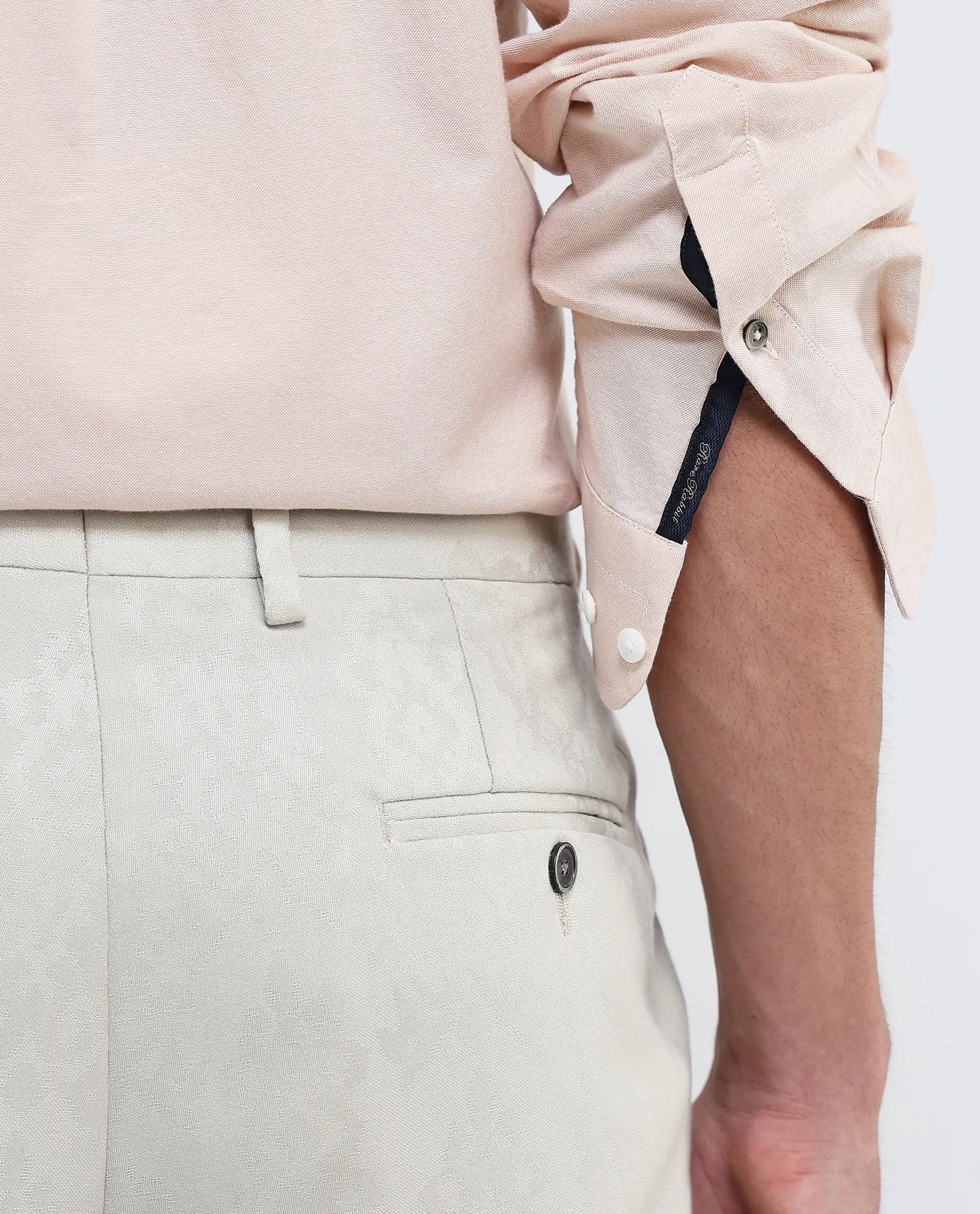 Rare Rabbit Men's Oxo Pastel Mustard Cotton Blend Plain Regular Fit Full Sleeve Collared Shirt - Image 8