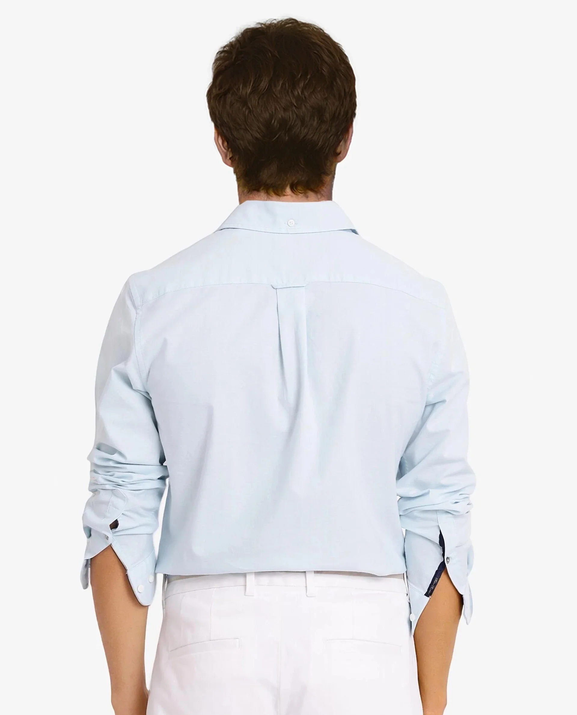 Rare Rabbit Men's Oxo Pastel Turq Cotton Blend Plain Regular Fit Full Sleeve Collared Shirt - Image 4