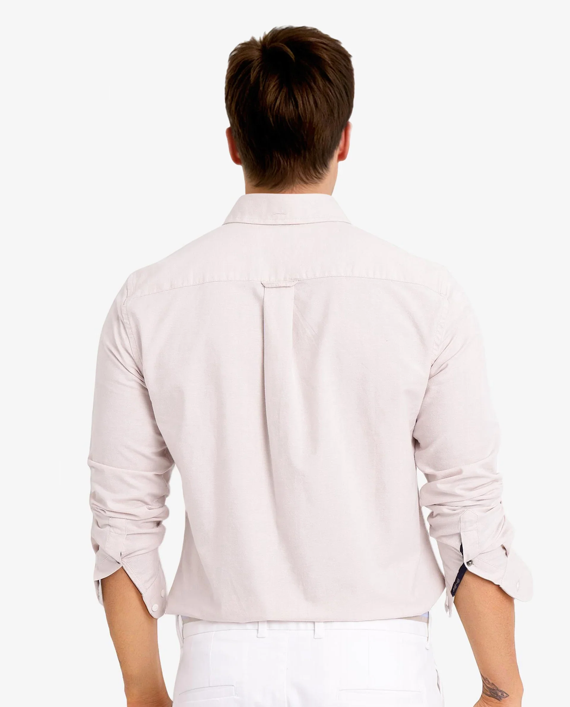 Rare Rabbit Men's Oxob Beige Cotton Blend Plain Regular Fit Full Sleeve Collared Shirt - Image 3