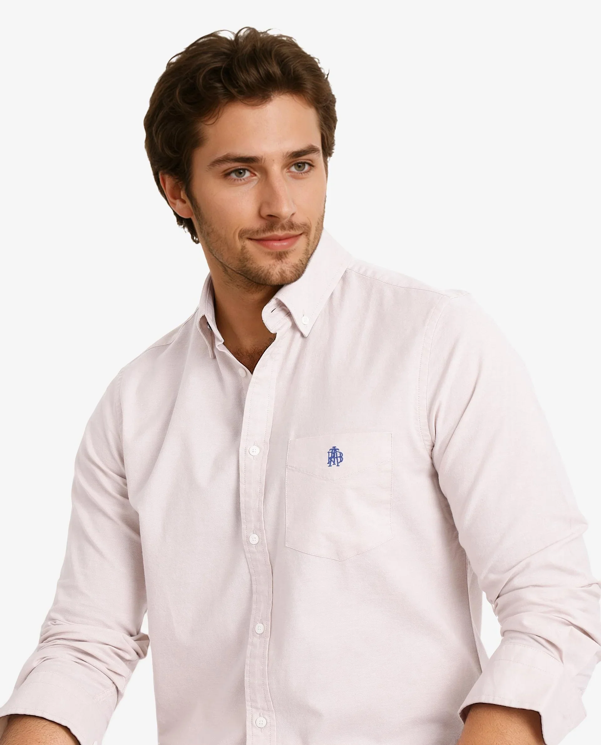 Rare Rabbit Men's Oxob Beige Cotton Blend Plain Regular Fit Full Sleeve Collared Shirt - Image 5