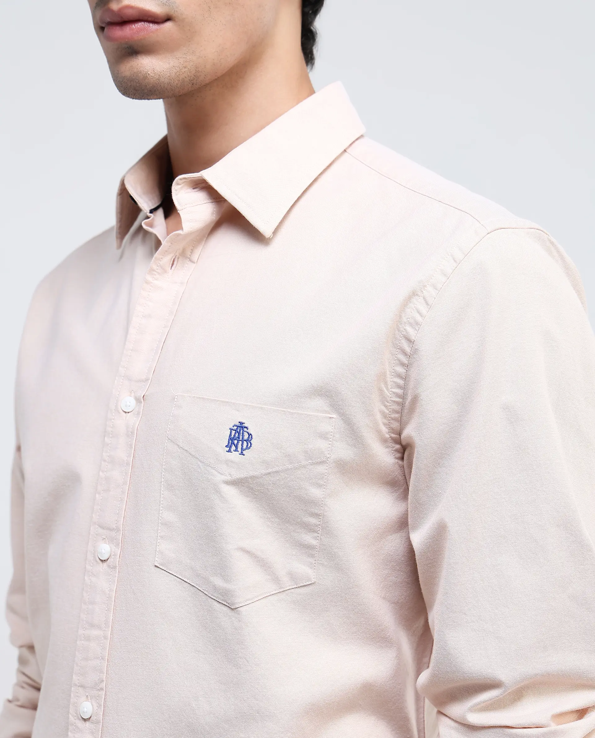 Rare Rabbit Men's Oxob Pastel Mustard Cotton Blend Plain Regular Fit Full Sleeve Collared Shirt - Image 3