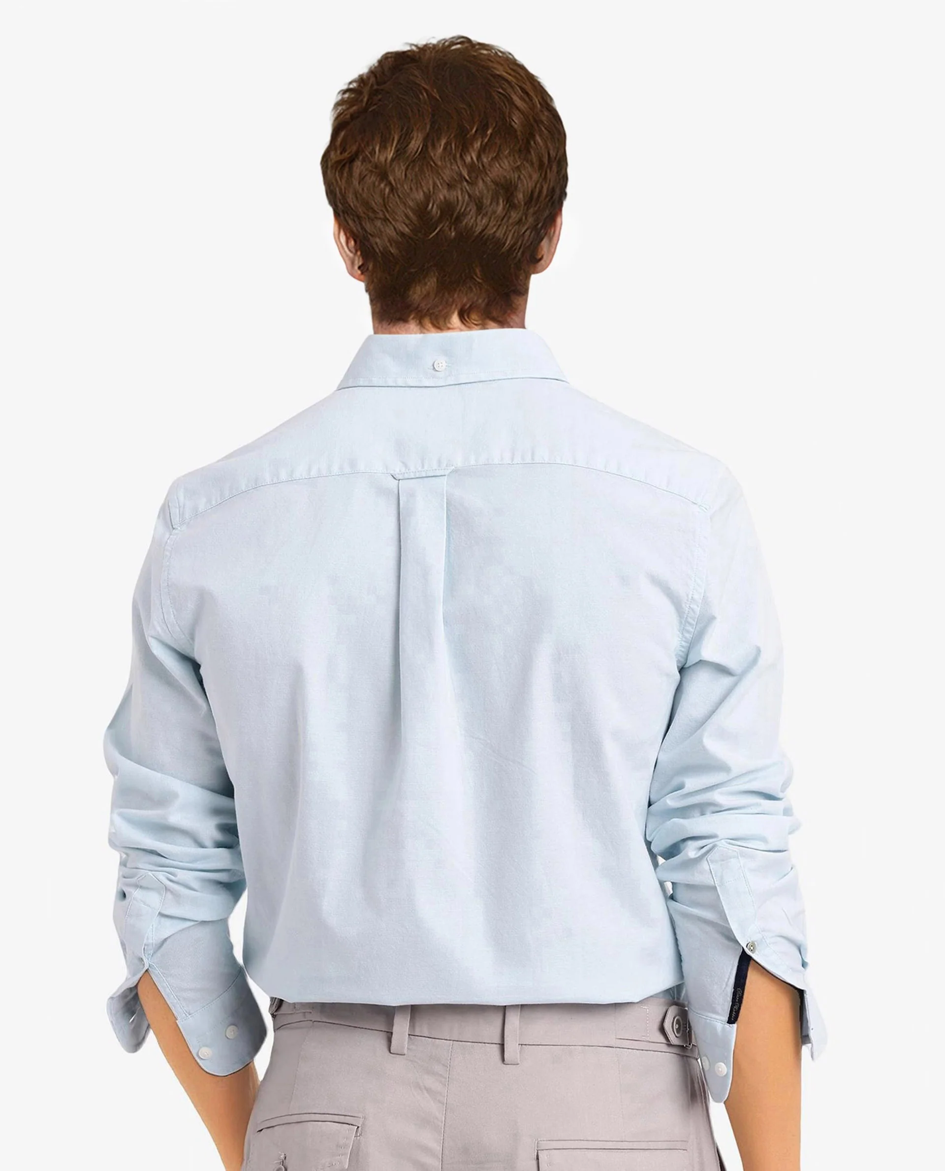 Rare Rabbit Men's Oxob Pastel Turq Cotton Blend Plain Regular Fit Full Sleeve Collared Shirt - Image 4